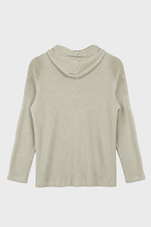 BULK SHOULDER WAFFLE HOODIE KHAKI