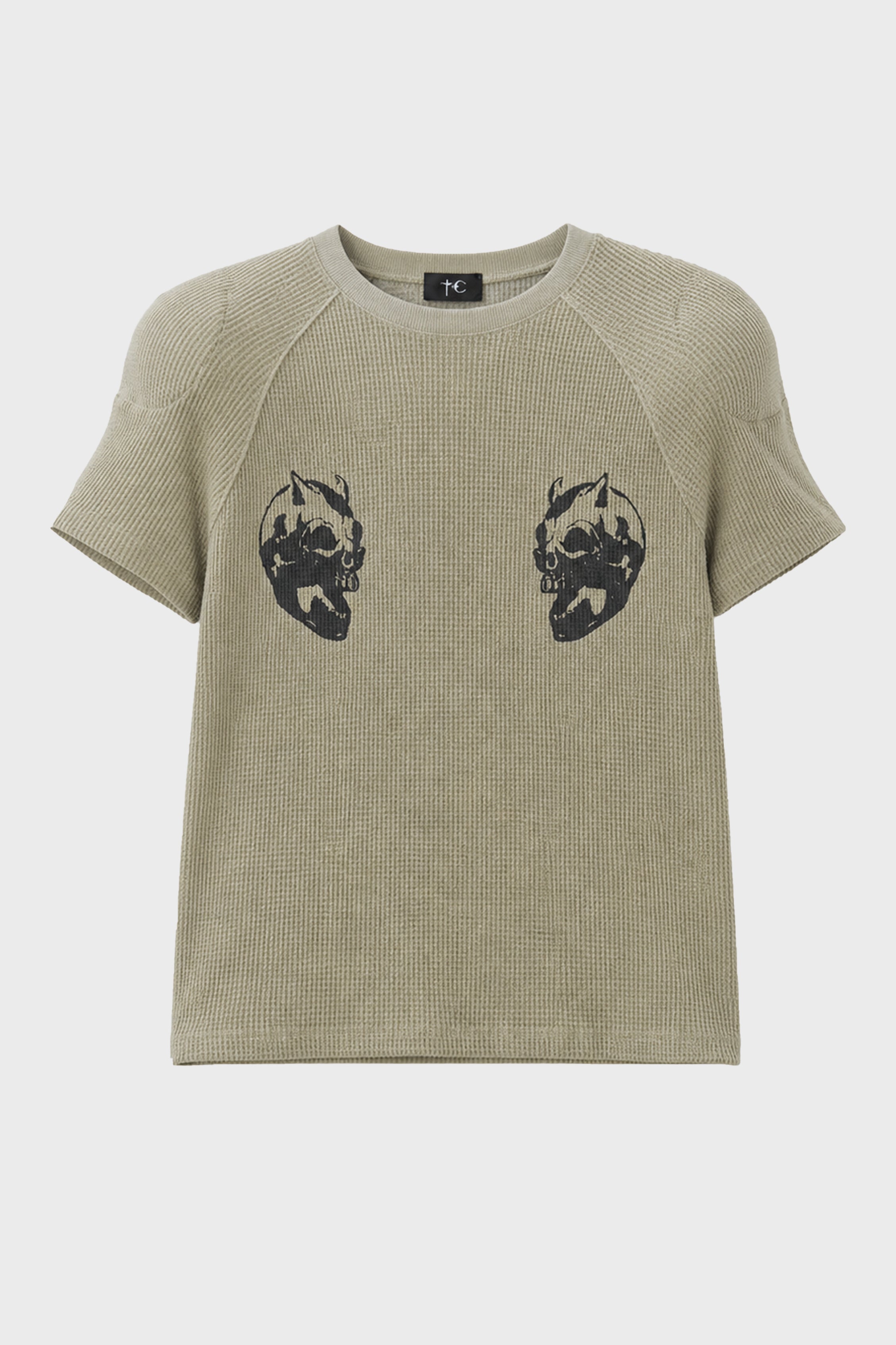 BULK SHOULDER WAFFLE T-SHIRT KHAKI