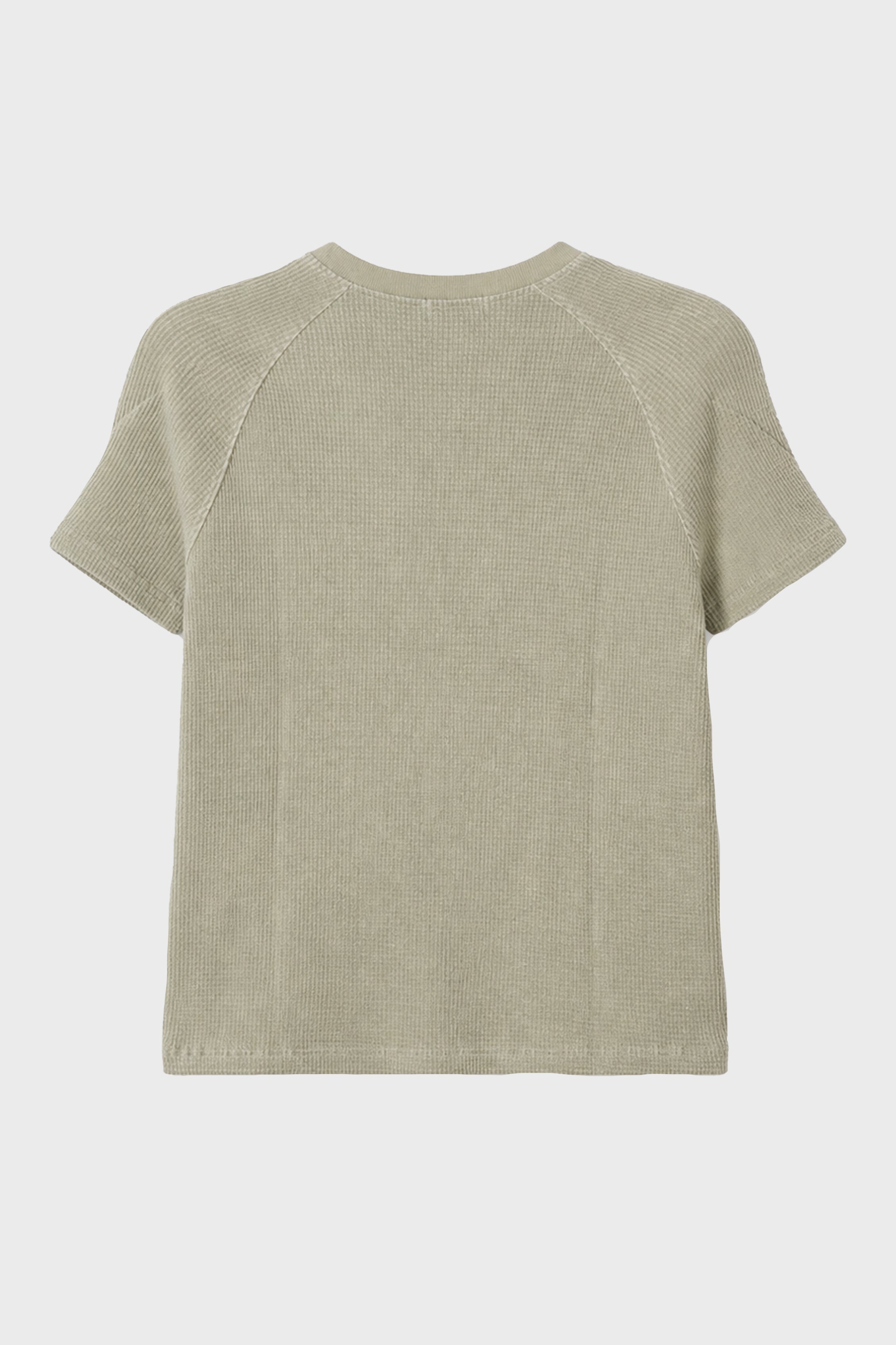 BULK SHOULDER WAFFLE T-SHIRT KHAKI