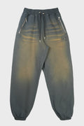 TC TWO TONE WASHED JOGGER PANTS RUST BLACK