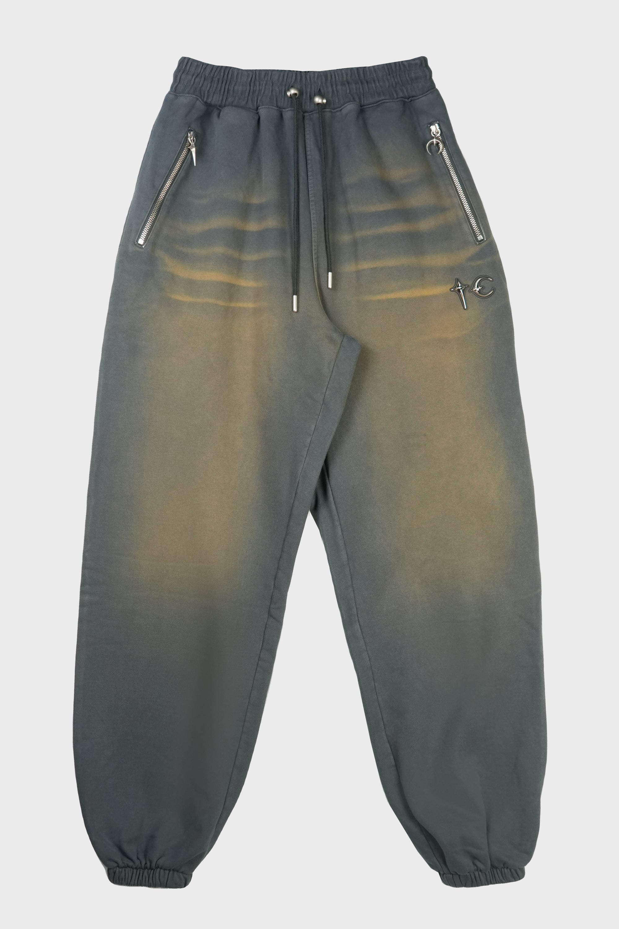 TC TWO TONE WASHED JOGGER PANTS RUST BLACK
