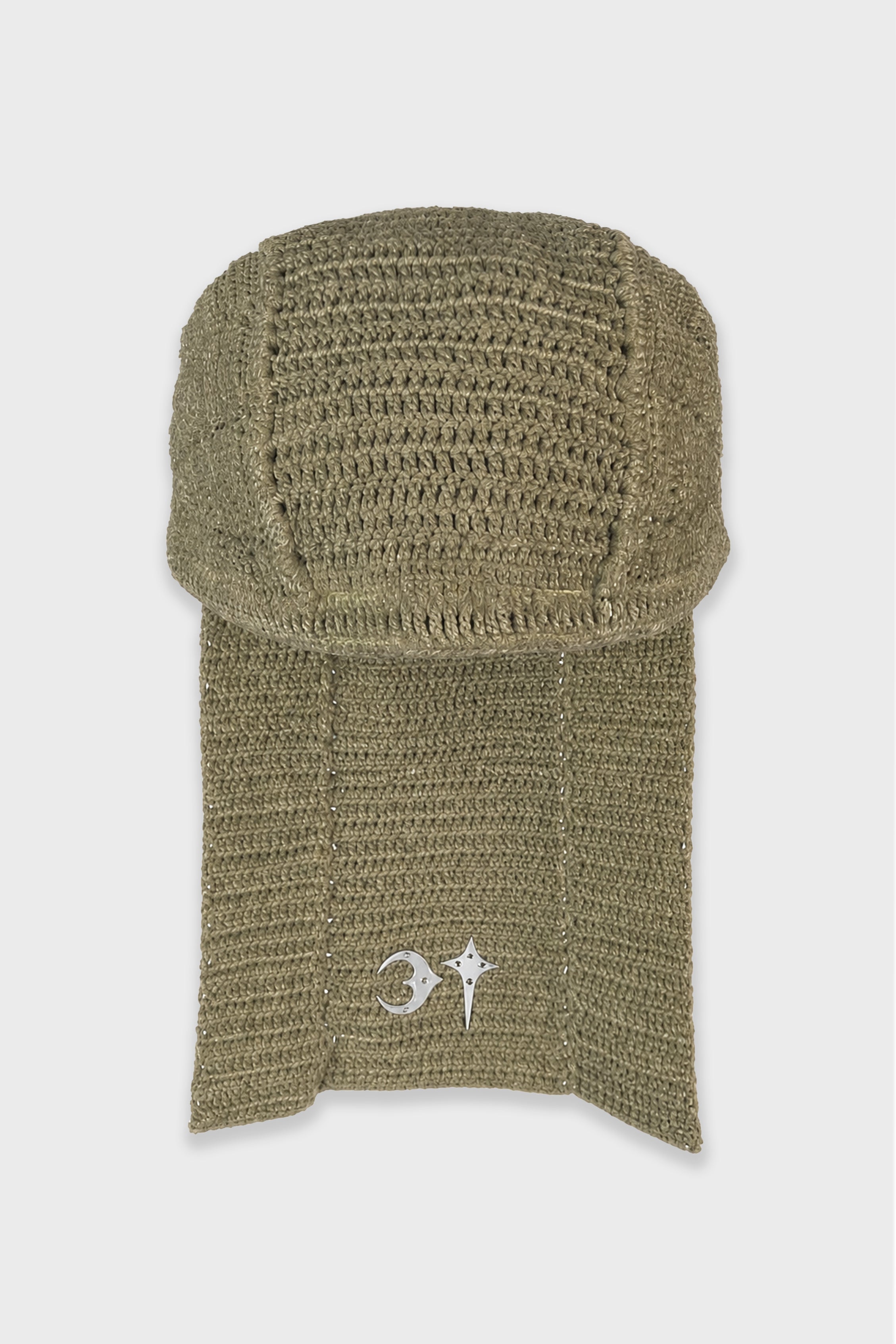 TC DESTROYED CROCHET TAIL HAT BEIGE