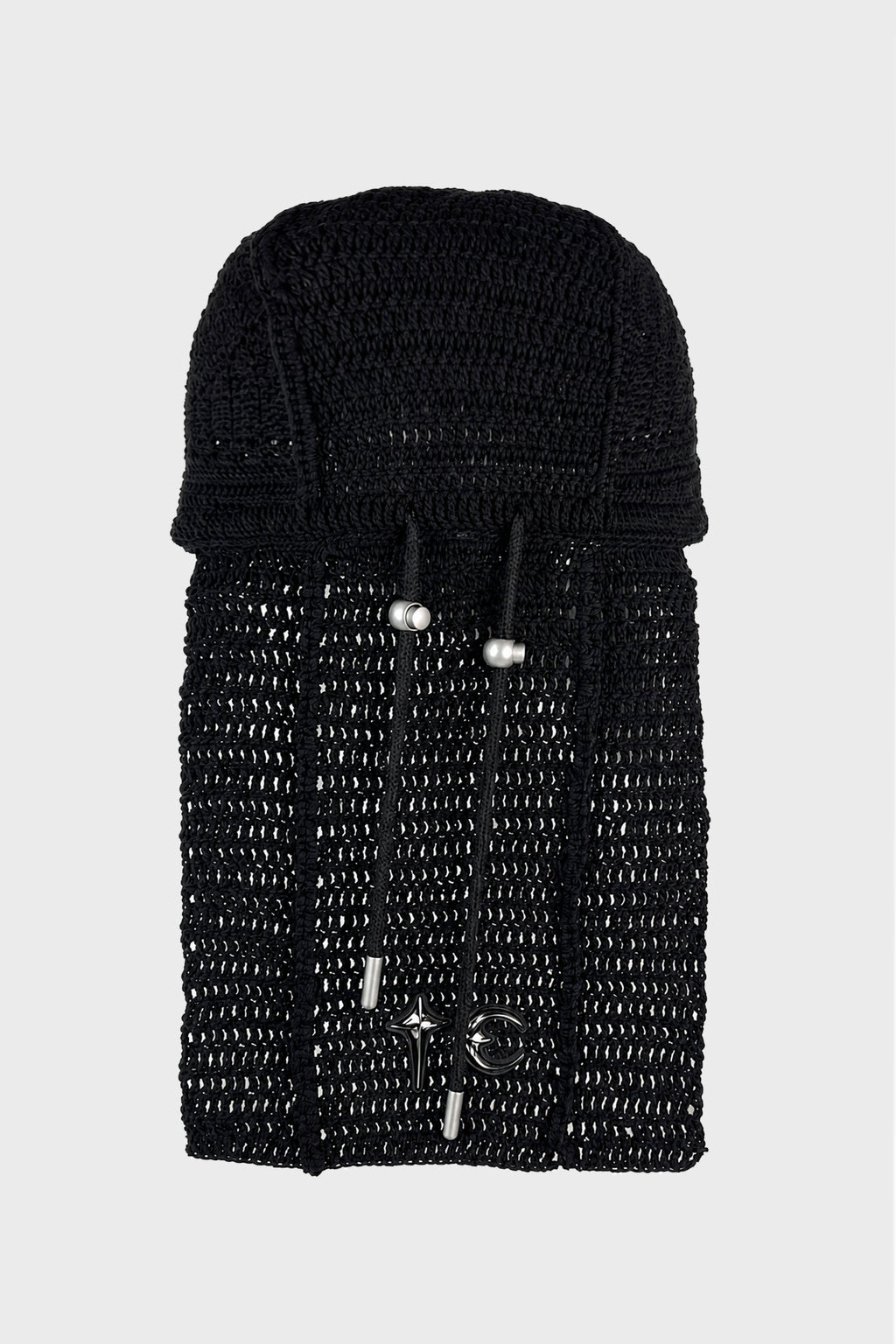TC DESTROYED CROCHET TAIL HAT BLACK