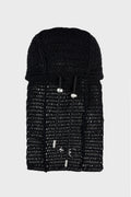 TC DESTROYED CROCHET TAIL HAT BLACK