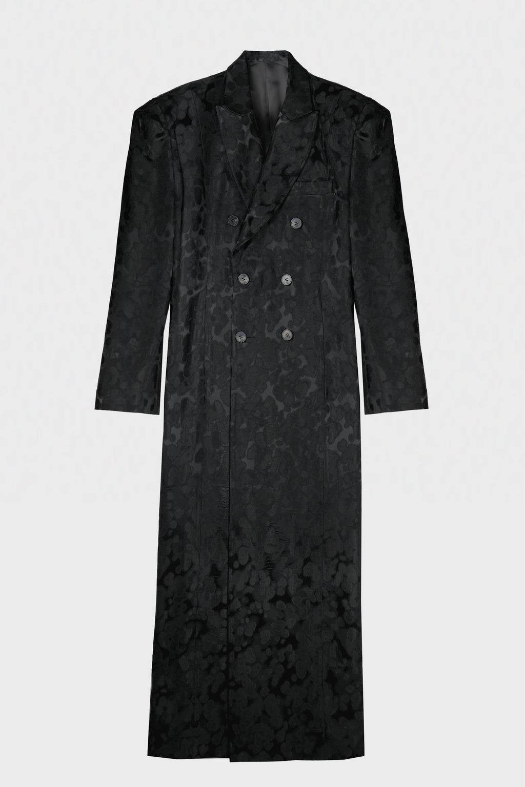 DOUBLE BREASTED COAT WITH 6 BUTTONS BLACK OIL