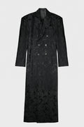 DOUBLE BREASTED COAT WITH 6 BUTTONS BLACK OIL