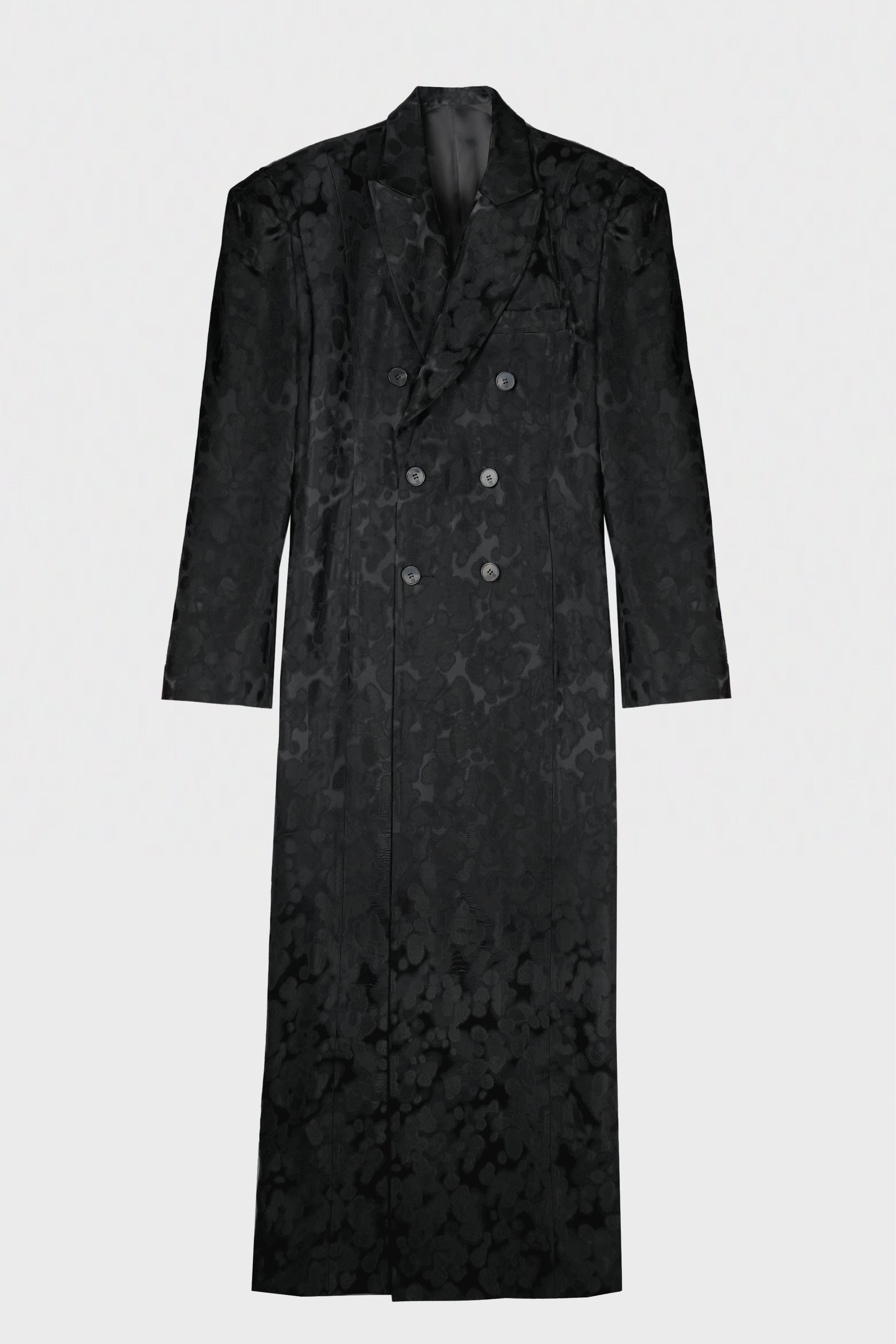 DOUBLE BREASTED COAT WITH 6 BUTTONS BLACK OIL