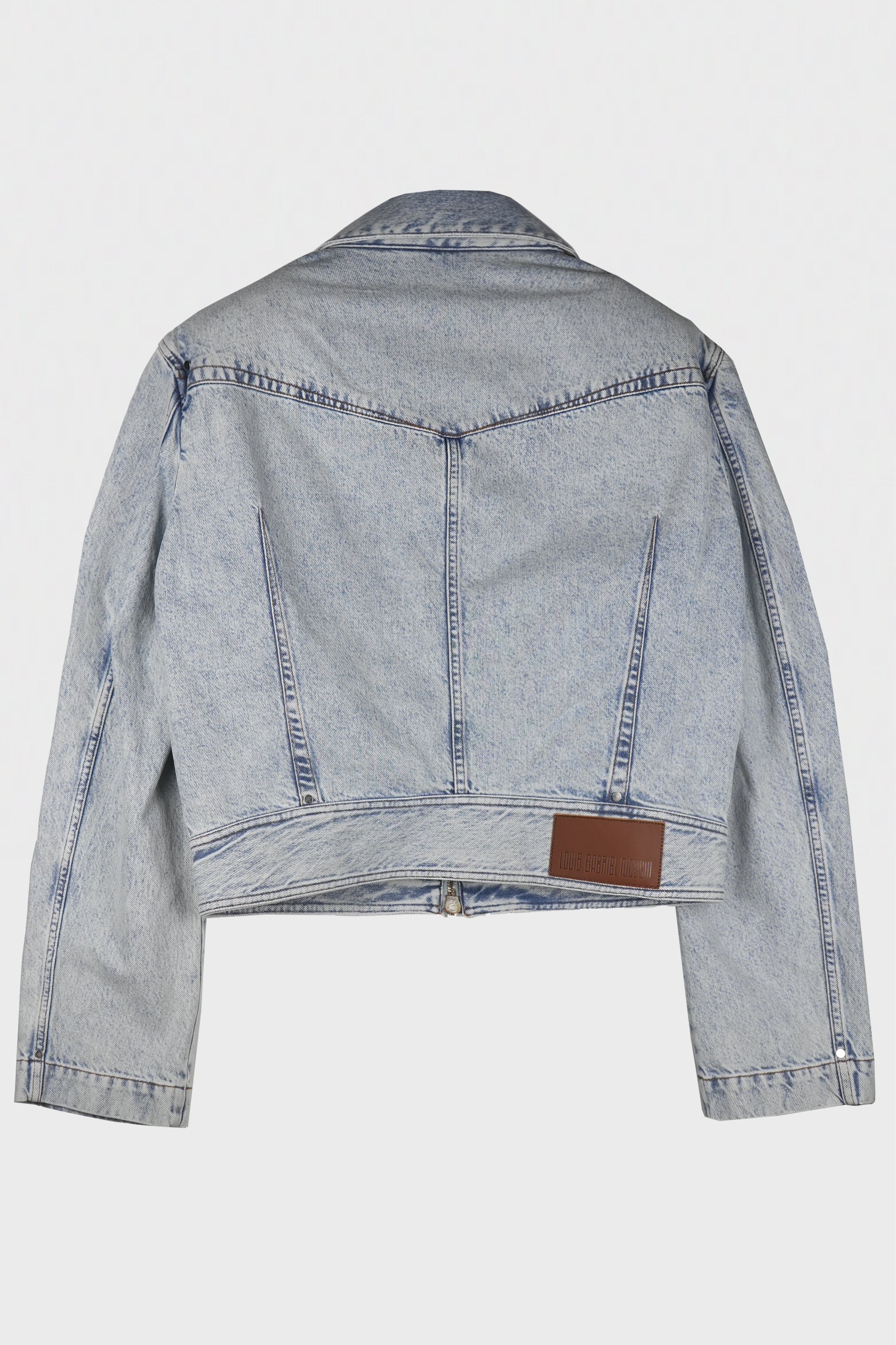 DENIM ZIPPED WIDE SHOULDERS JACKET