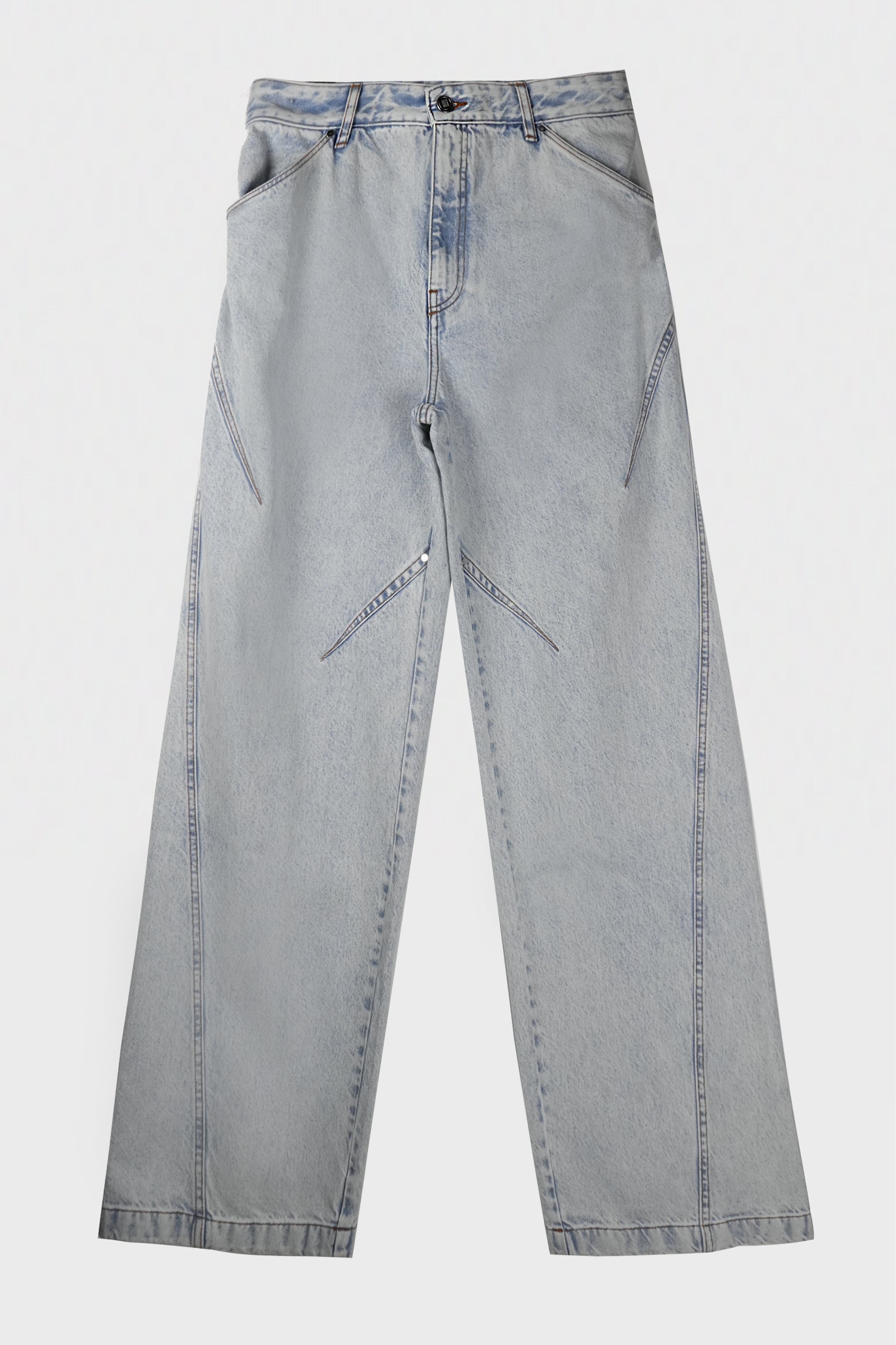 DENIM LARGE TROUSERS WITH DARTS LIGHT BLUE