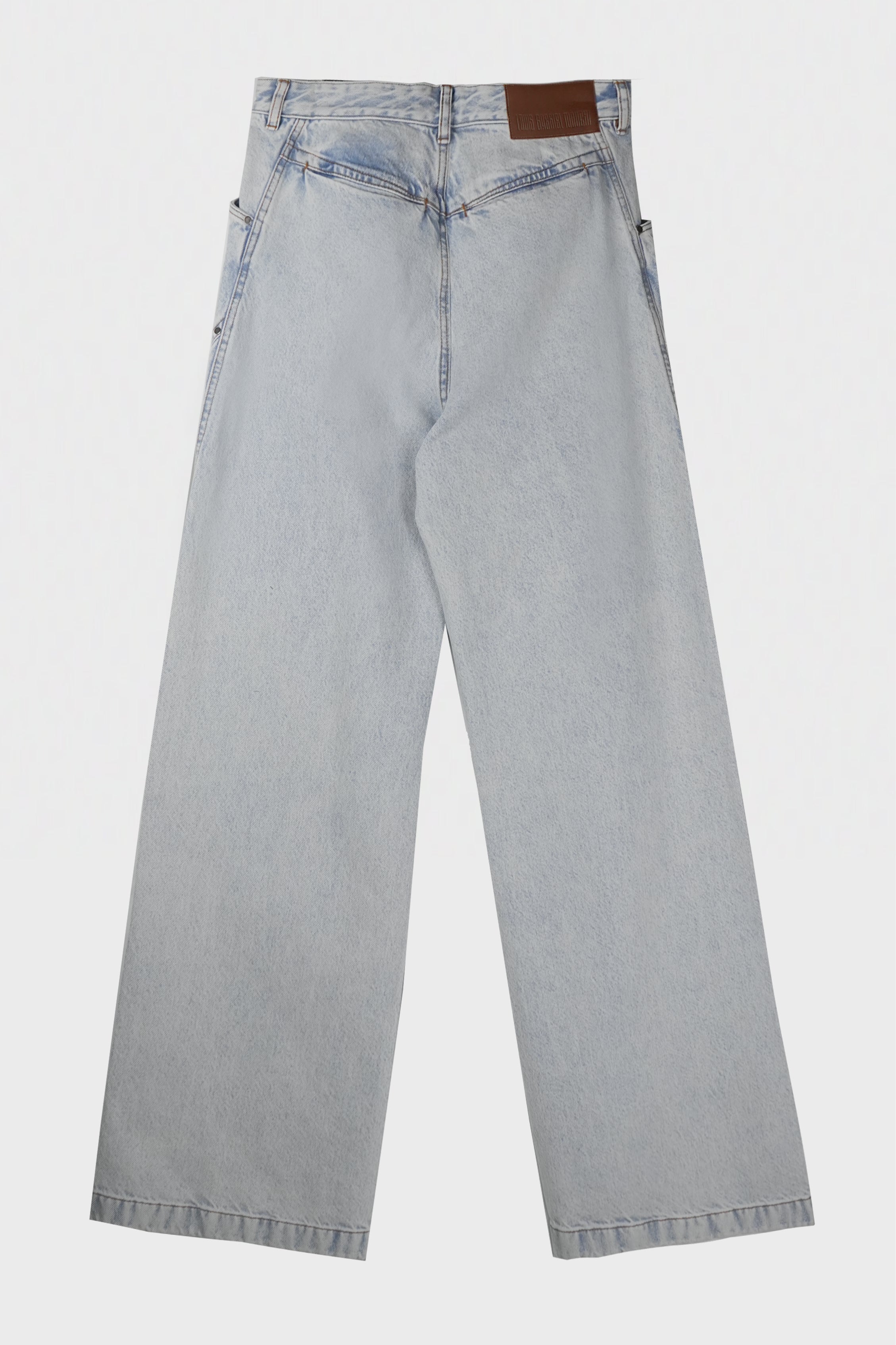 DENIM LARGE TROUSERS WITH DARTS LIGHT BLUE