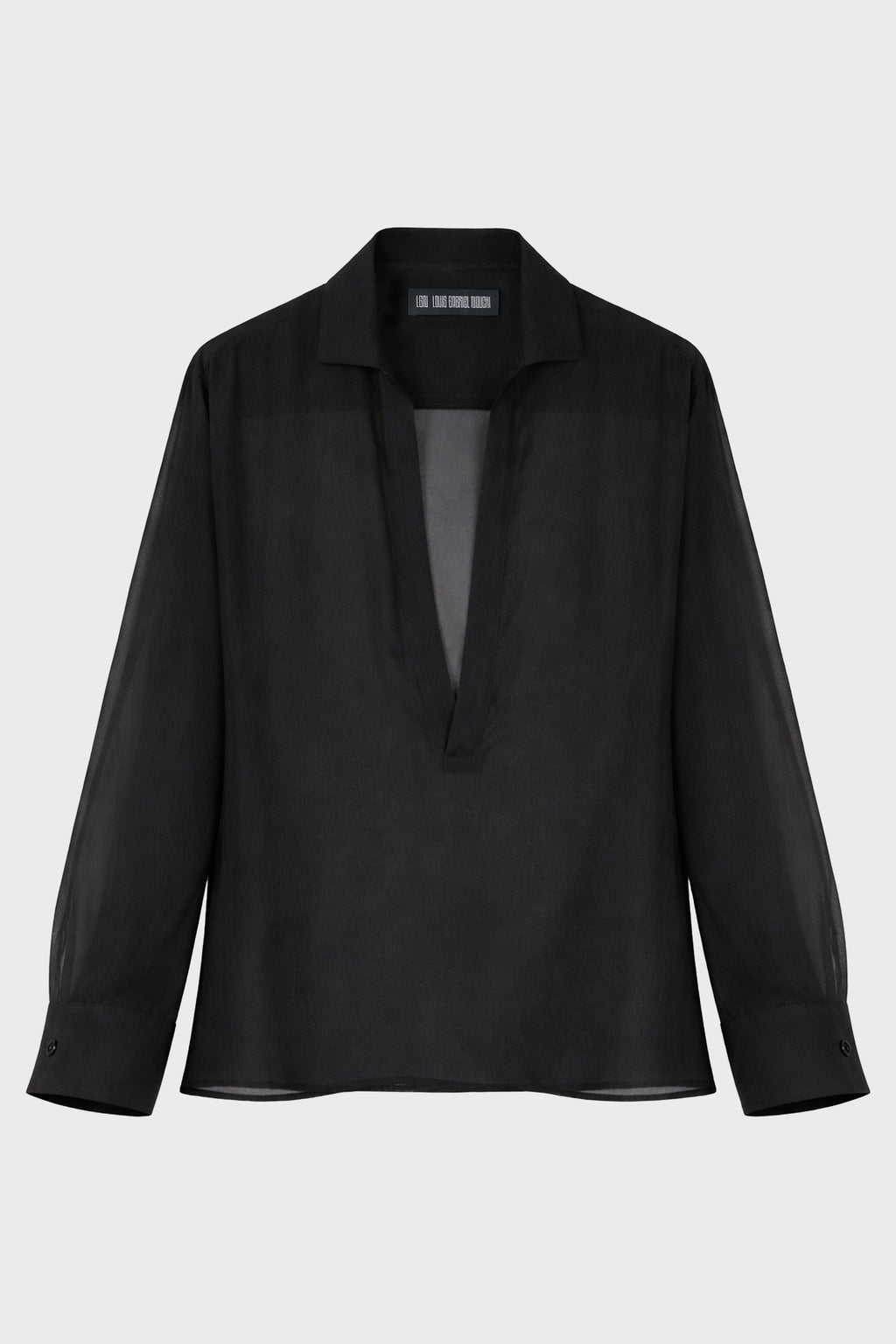 TRANSPARENT VAREUSE SHIRT BLACK