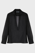 TRANSPARENT VAREUSE SHIRT BLACK