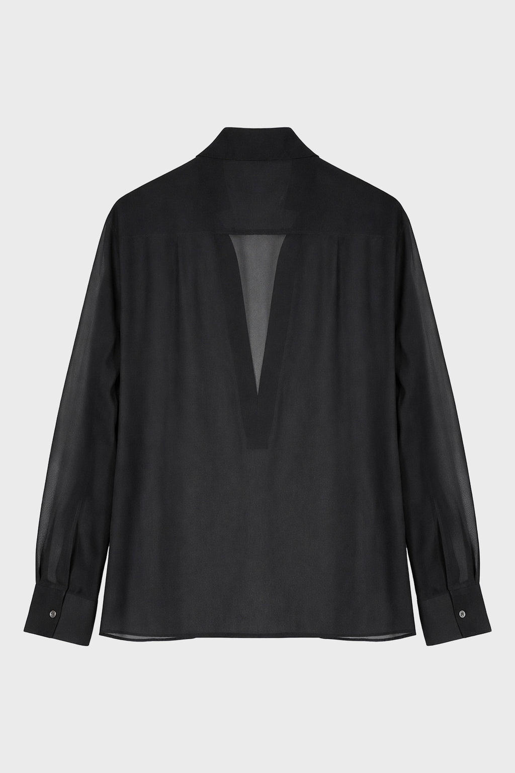 TRANSPARENT VAREUSE SHIRT BLACK