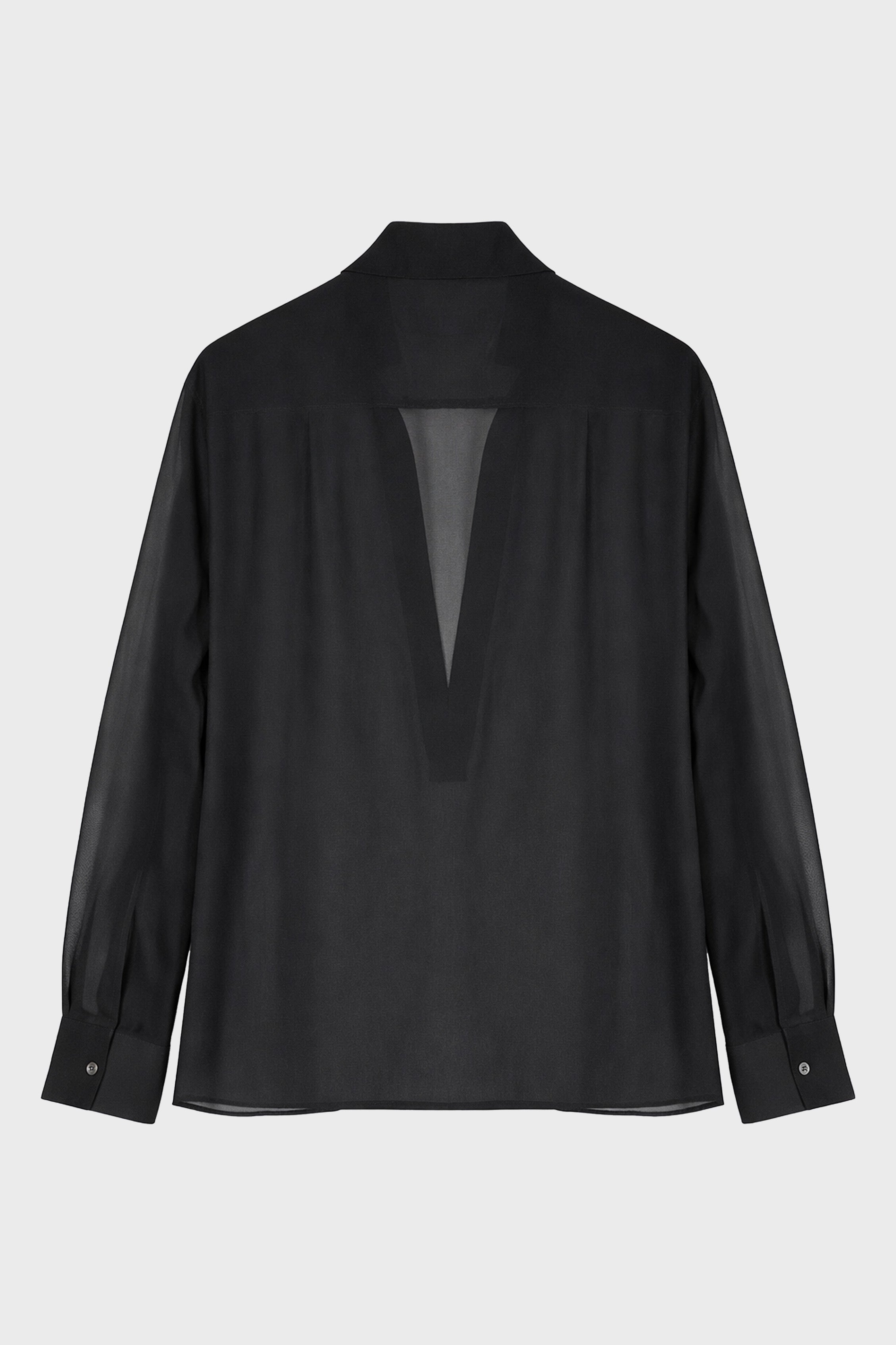 TRANSPARENT VAREUSE SHIRT BLACK