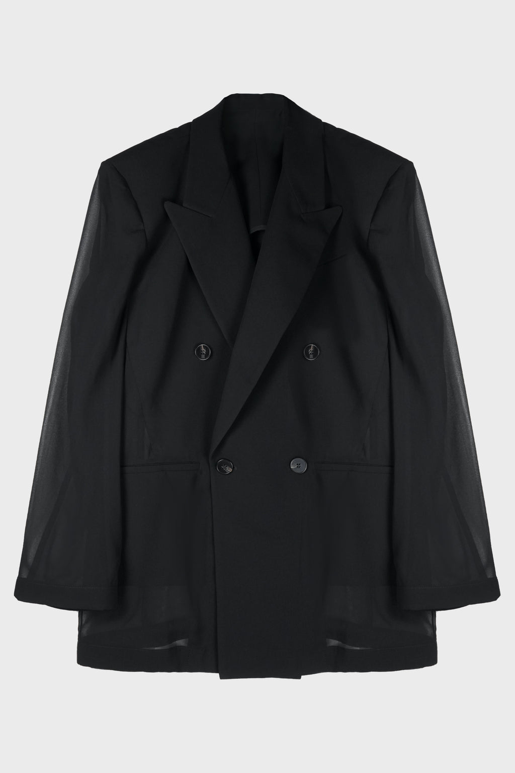 TRANSPARENT DOUBLE BREASTED JACKET WITH 4 BUTTONS