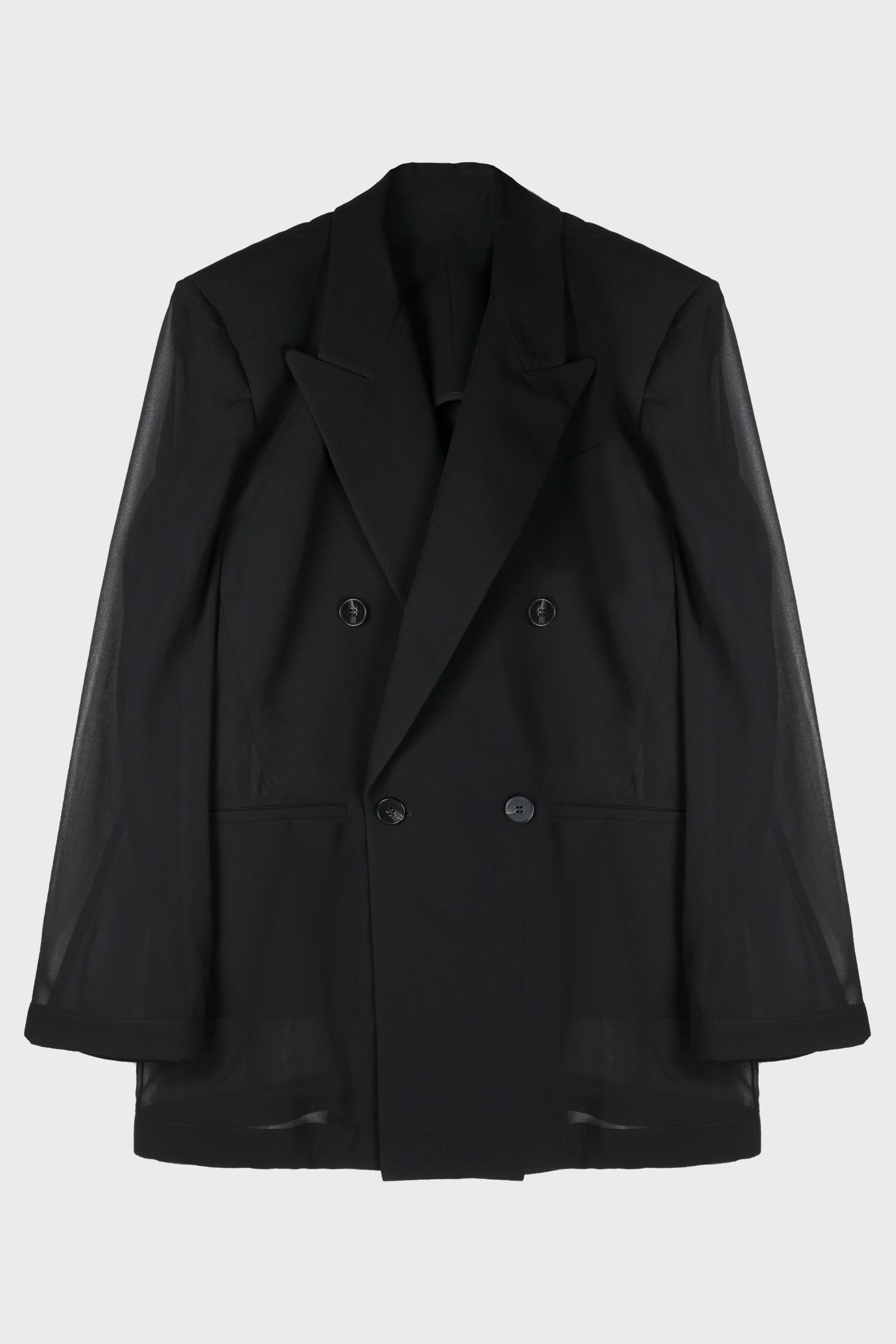 TRANSPARENT DOUBLE BREASTED JACKET WITH 4 BUTTONS