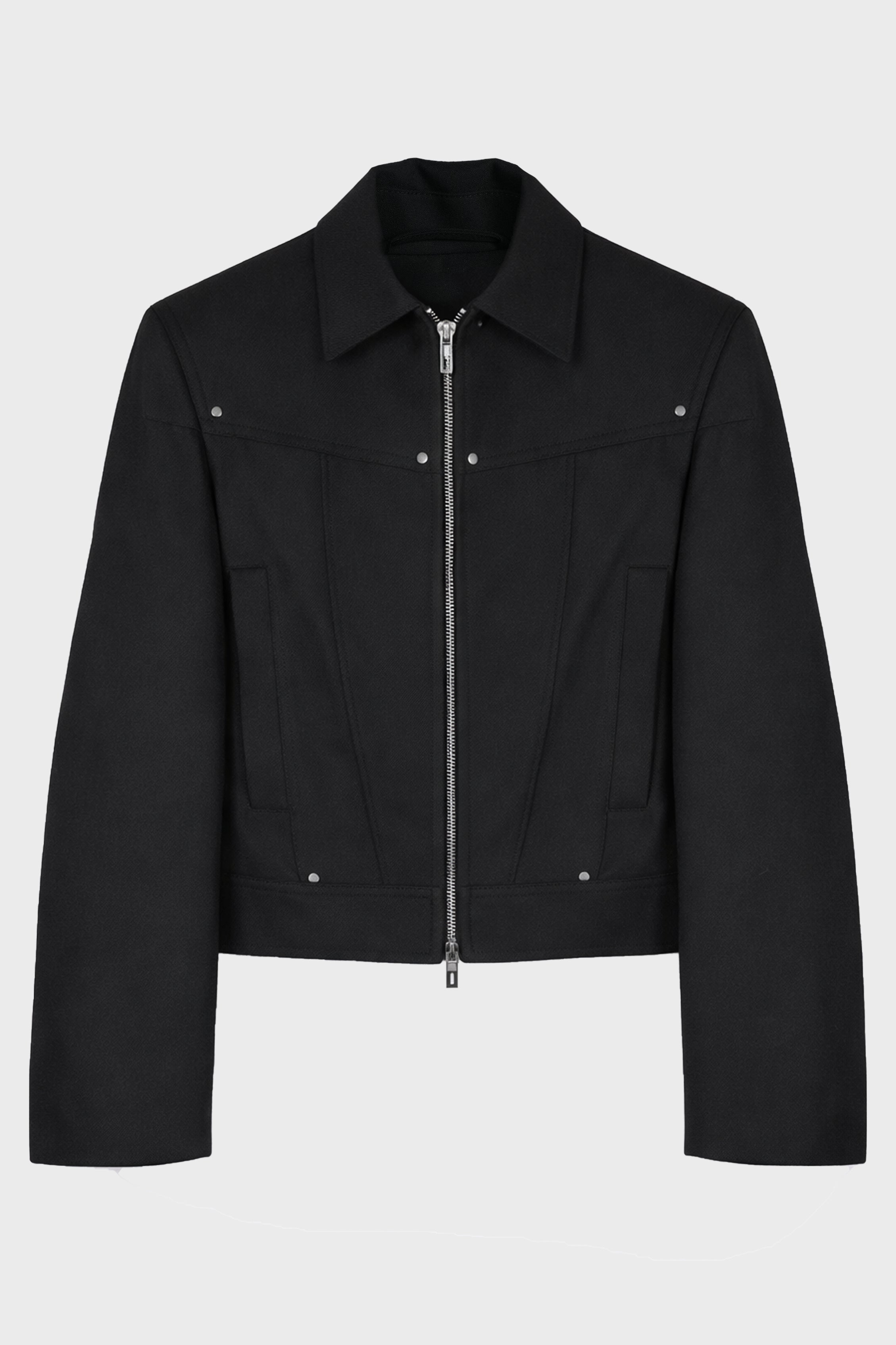 ZIPPED WIDE SHOULDERS JACKET