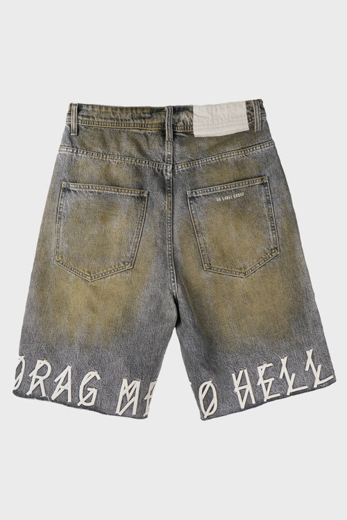 5 PKT WIDE LEG SHORTS GREENCAST + HEAVY DIRTY DMTH