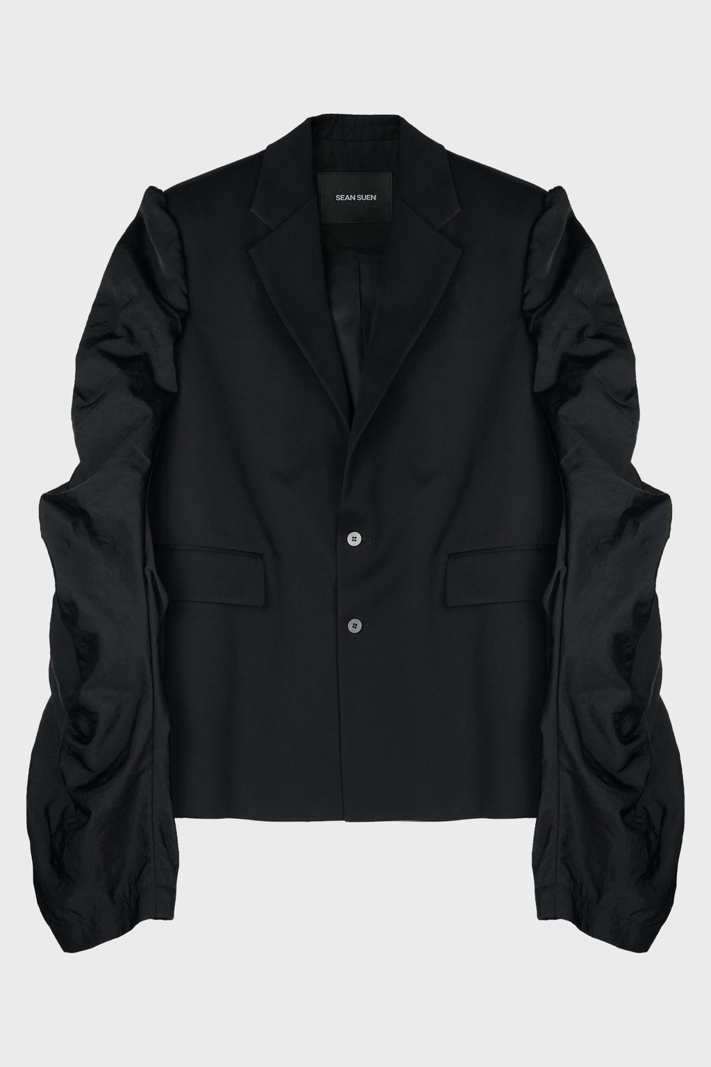 PANELLED-SLEEVE BLAZER BLACK