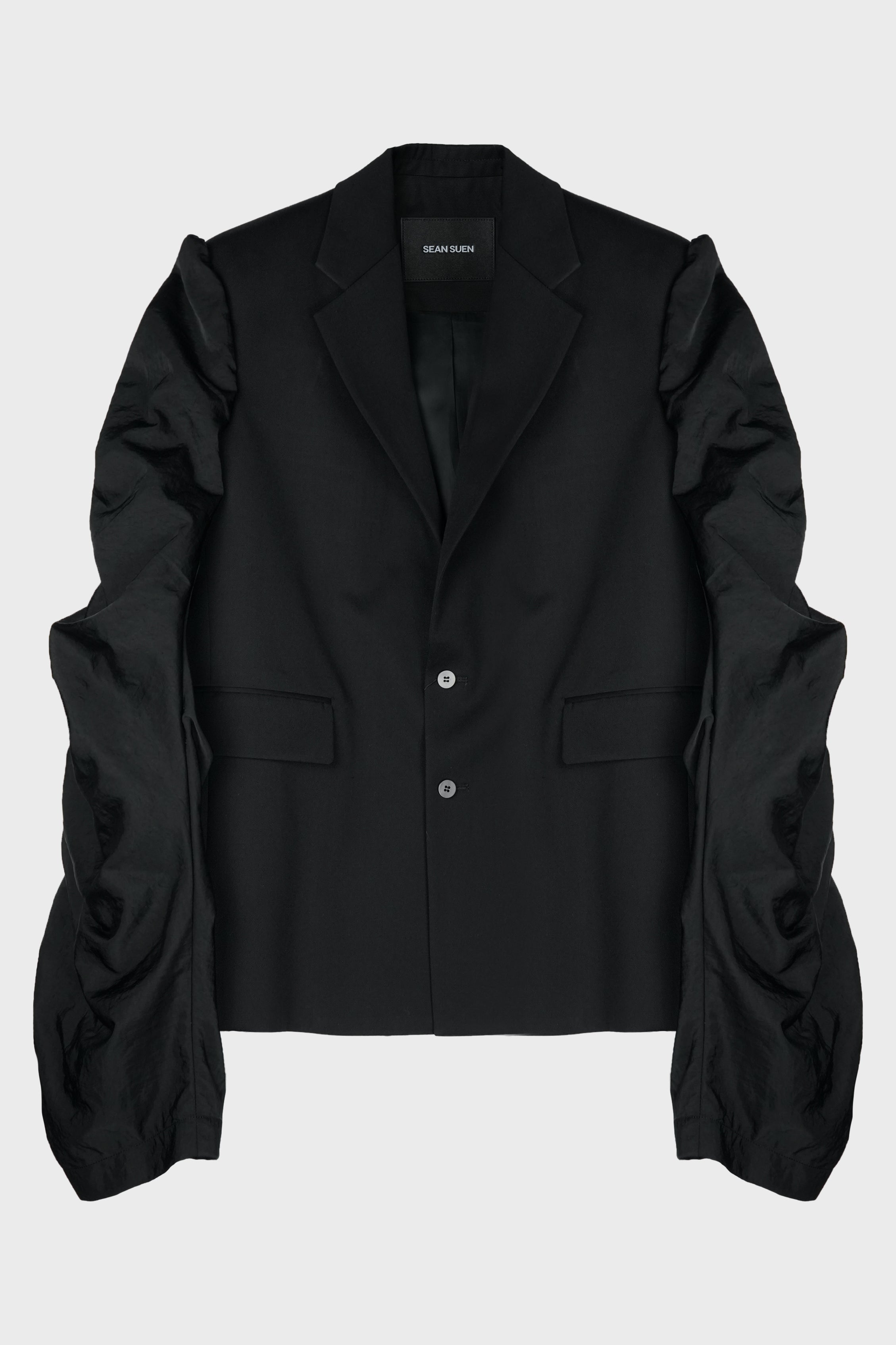 PANELLED-SLEEVE BLAZER BLACK