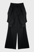 WOOL SHIRT-WAIST TROUSERS BLACK