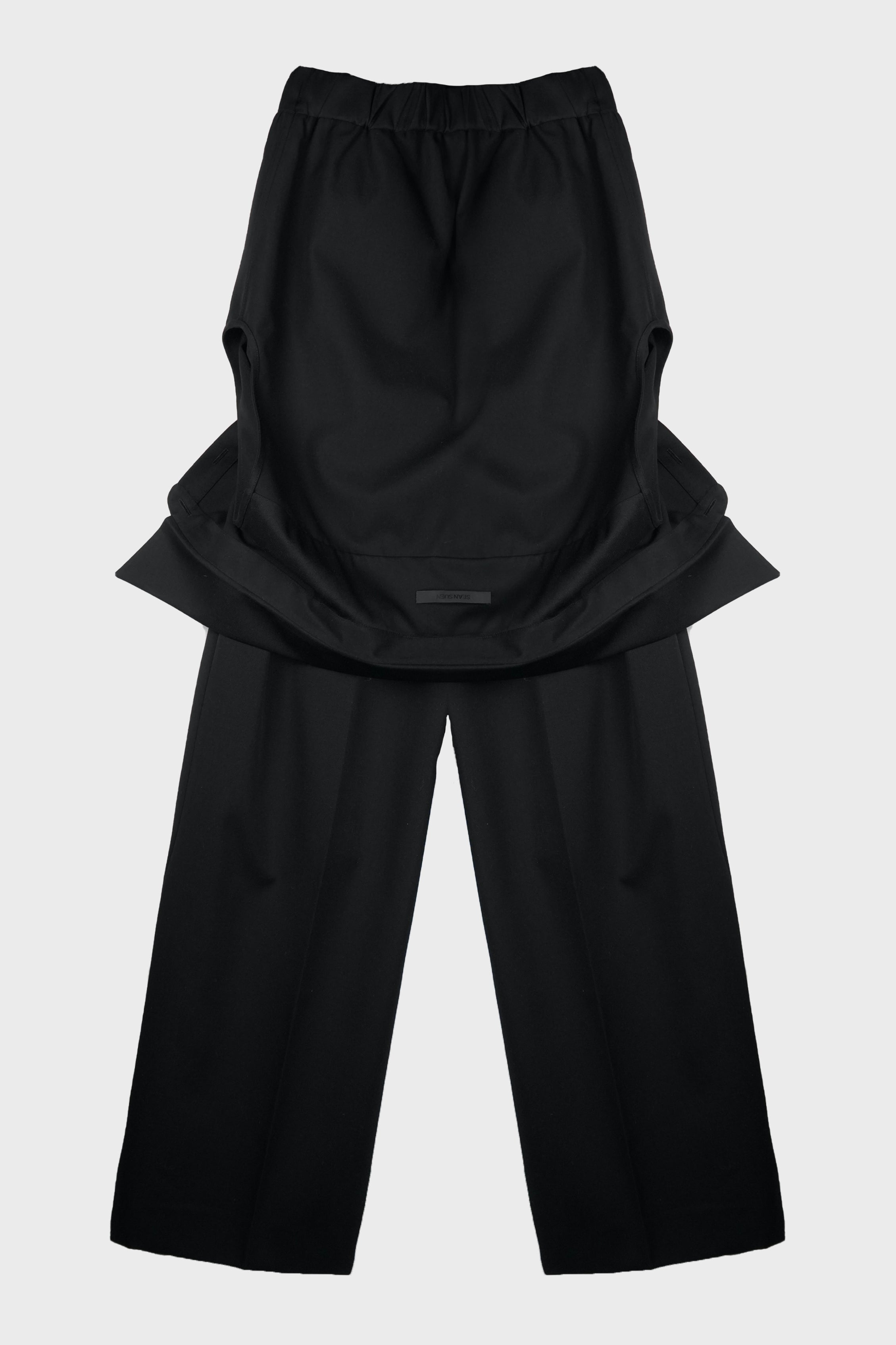 WOOL SHIRT-WAIST TROUSERS BLACK