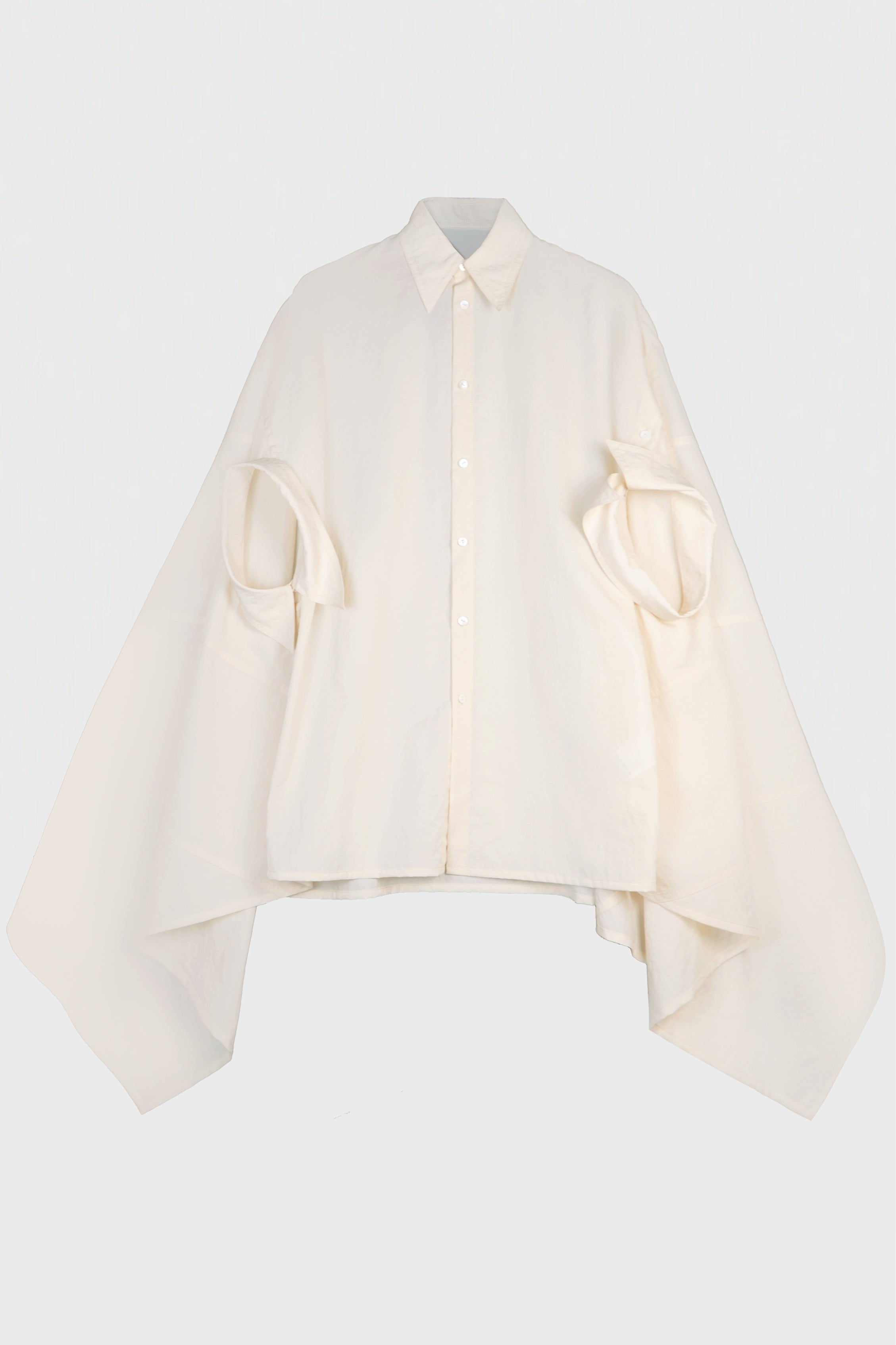 NYLON SHIRT-STYLE COAT BEIGE
