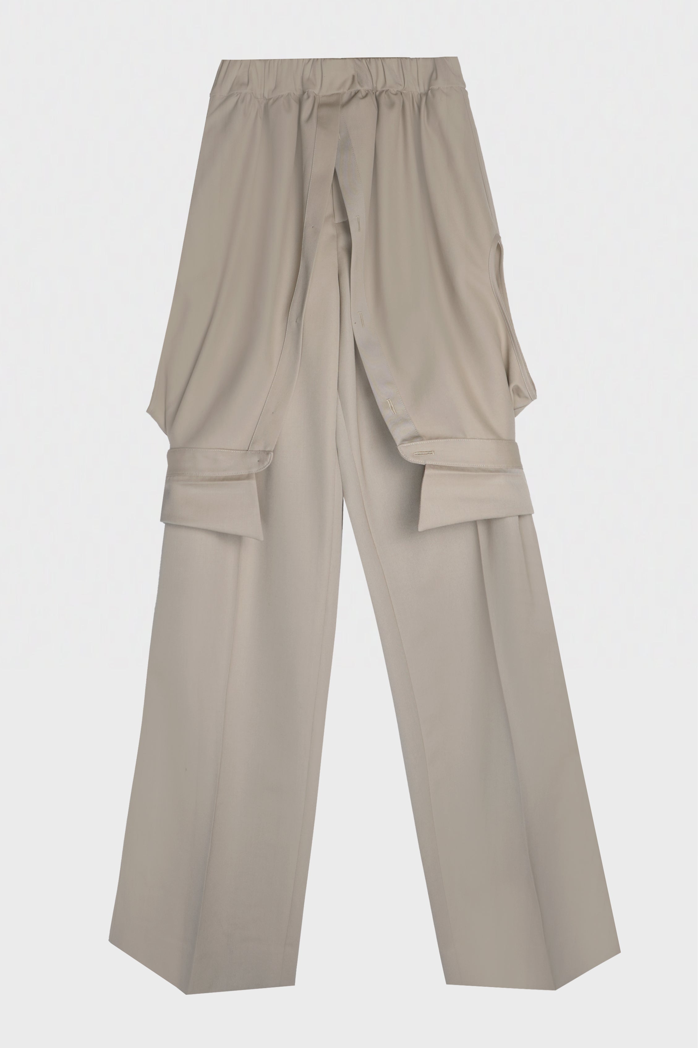 WOOL SHIRT-WAIST TROUSERS KHAKI