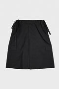 NYLON DRAWSTRING WIDE-LEG TROUSERS BLACK