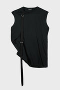EBERT SLEEVELESS TOP WITH ADJUSTABLE STRAP BLACK