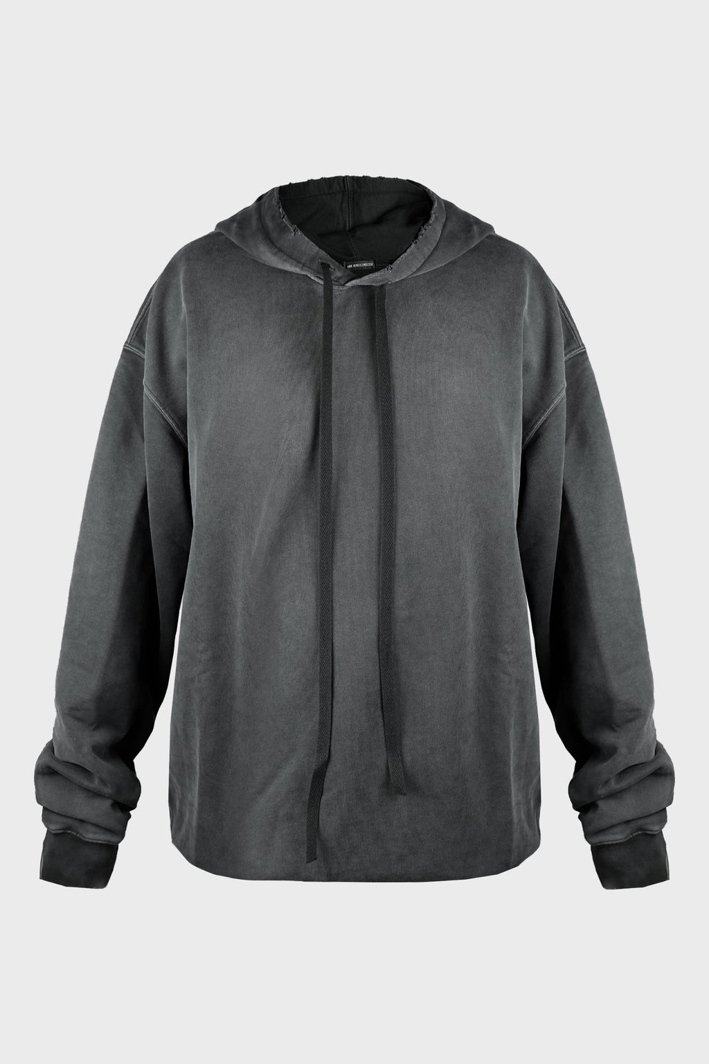 OLLIE HIGH COMFORT HOODY WITH "INFINITE FEATHERS" PRINT FADED BLACK