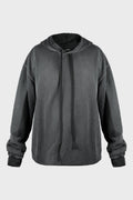 OLLIE HIGH COMFORT HOODY WITH "INFINITE FEATHERS" PRINT FADED BLACK