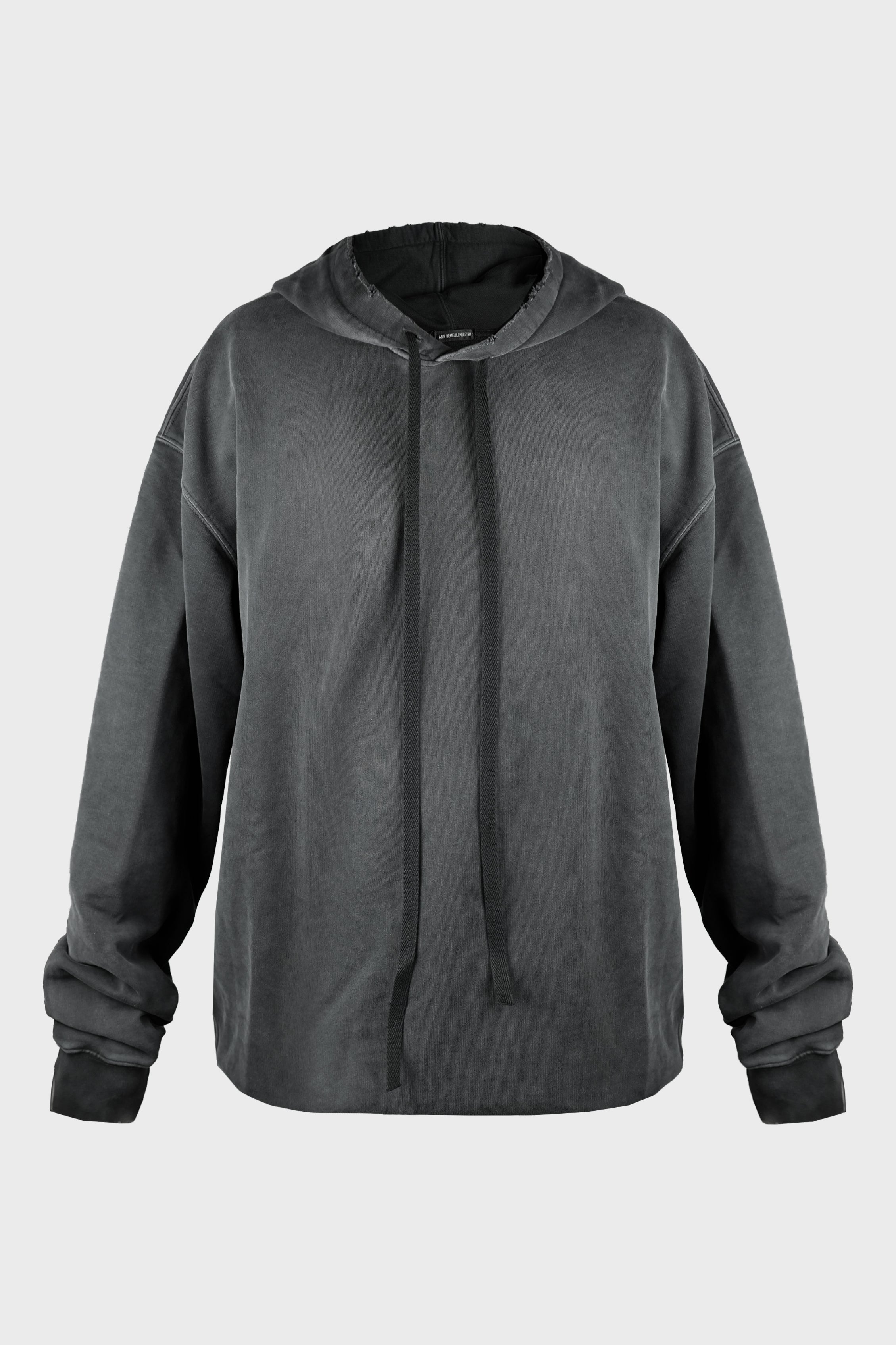 OLLIE HIGH COMFORT HOODY WITH "INFINITE FEATHERS" PRINT FADED BLACK