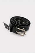 "+" STUDDED Q BUCKLE MED BELT BLACK