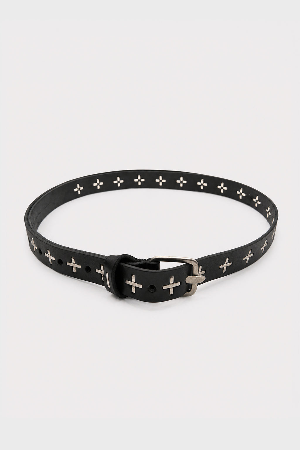 "+" STUDDED Q BUCKLE MED BELT BLACK