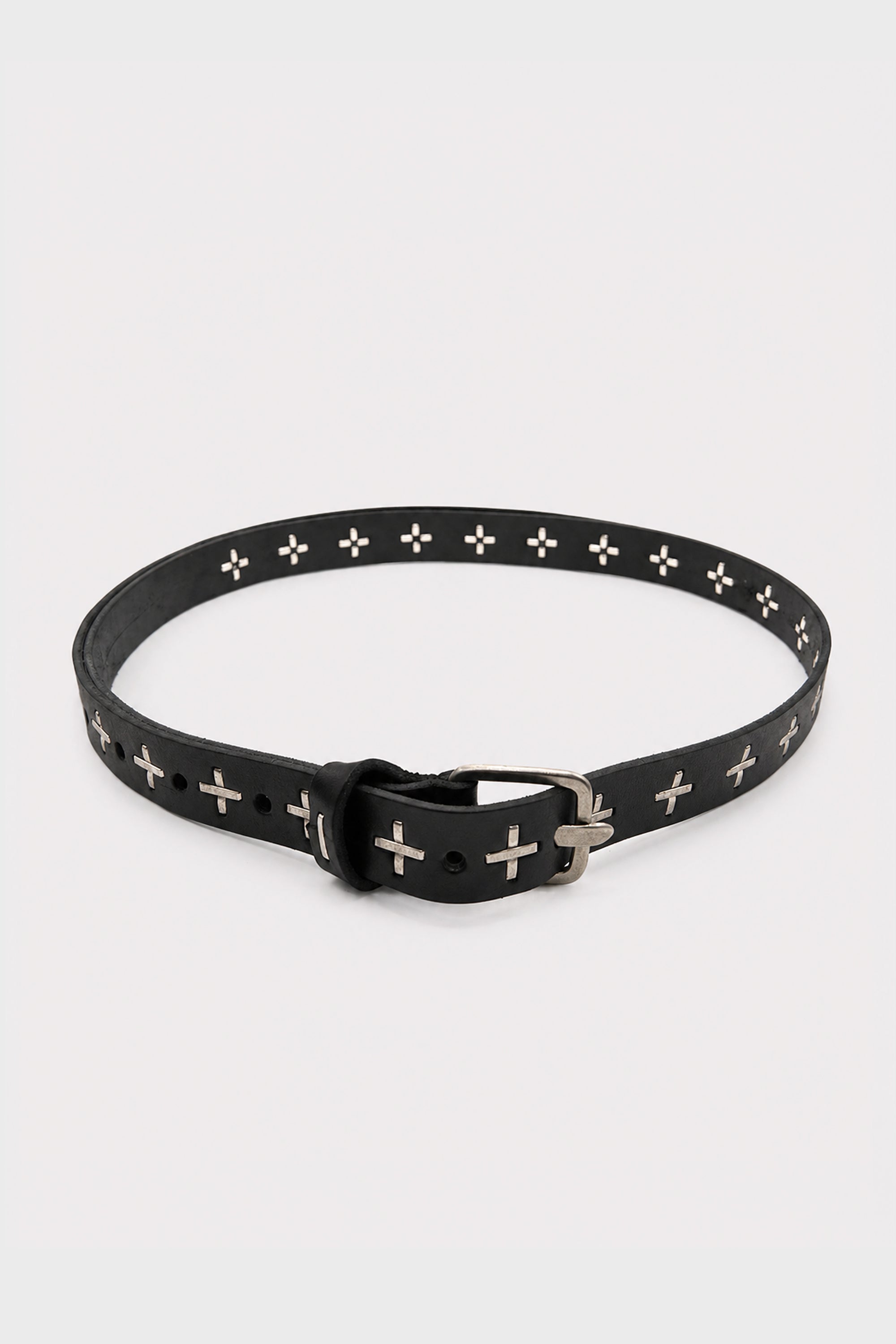 "+" STUDDED Q BUCKLE MED BELT BLACK