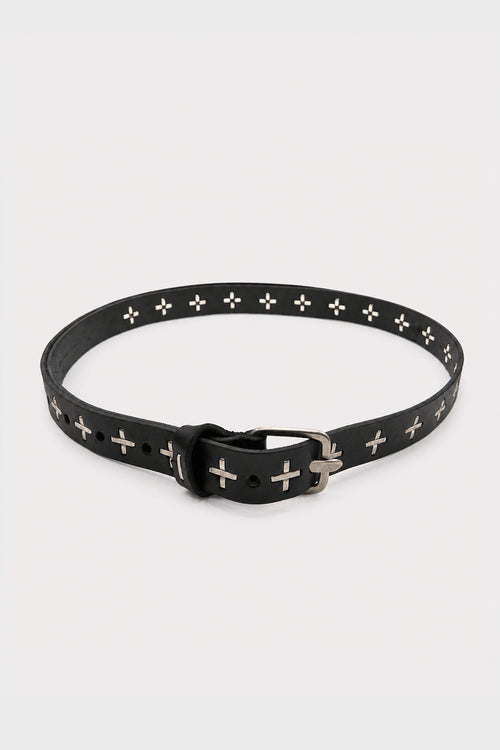 "+" STUDDED Q BUCKLE MED BELT BLACK