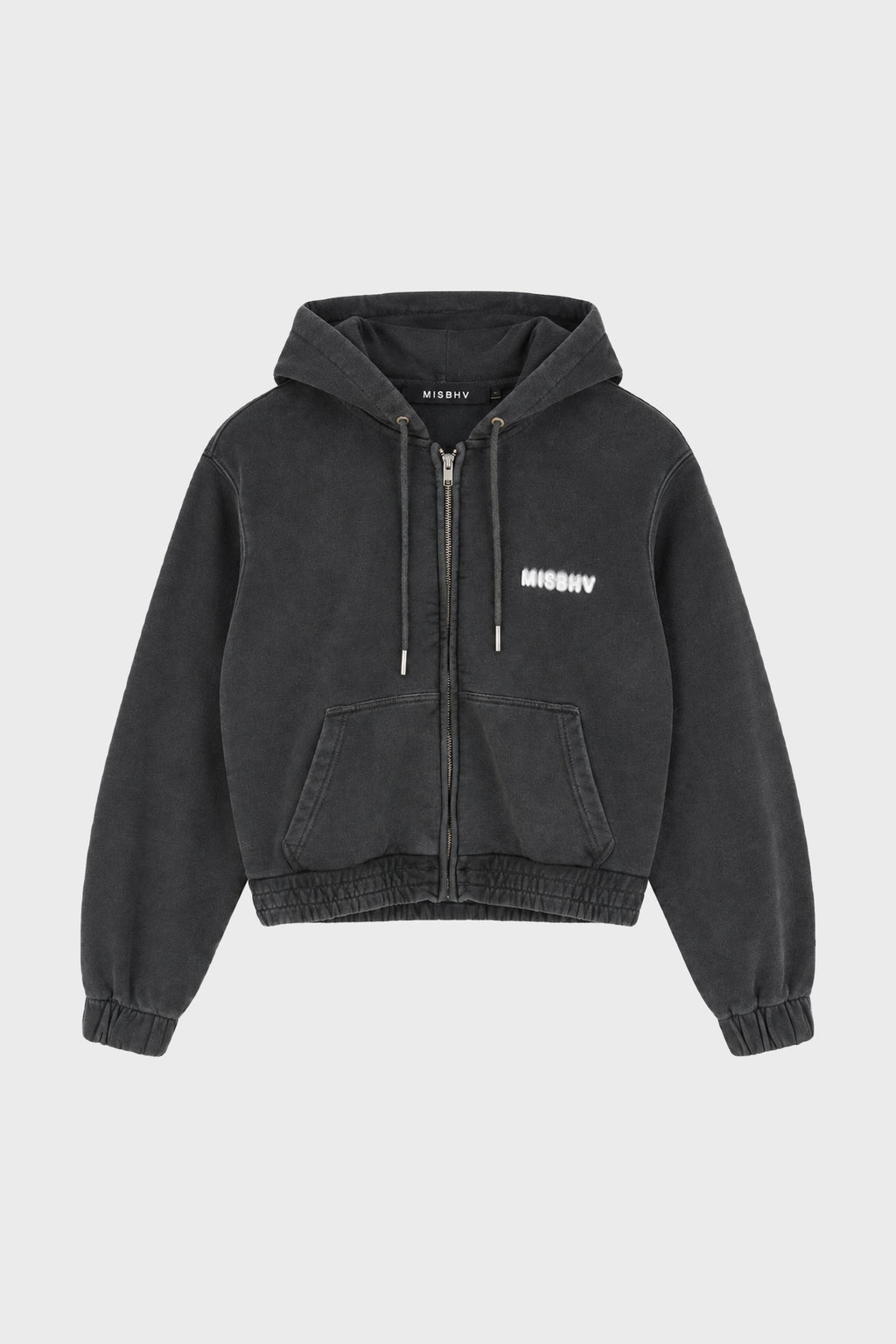 COMMUNITY ZIPPED HOODIE WASHED BLACK