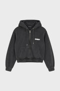 COMMUNITY ZIPPED HOODIE WASHED BLACK