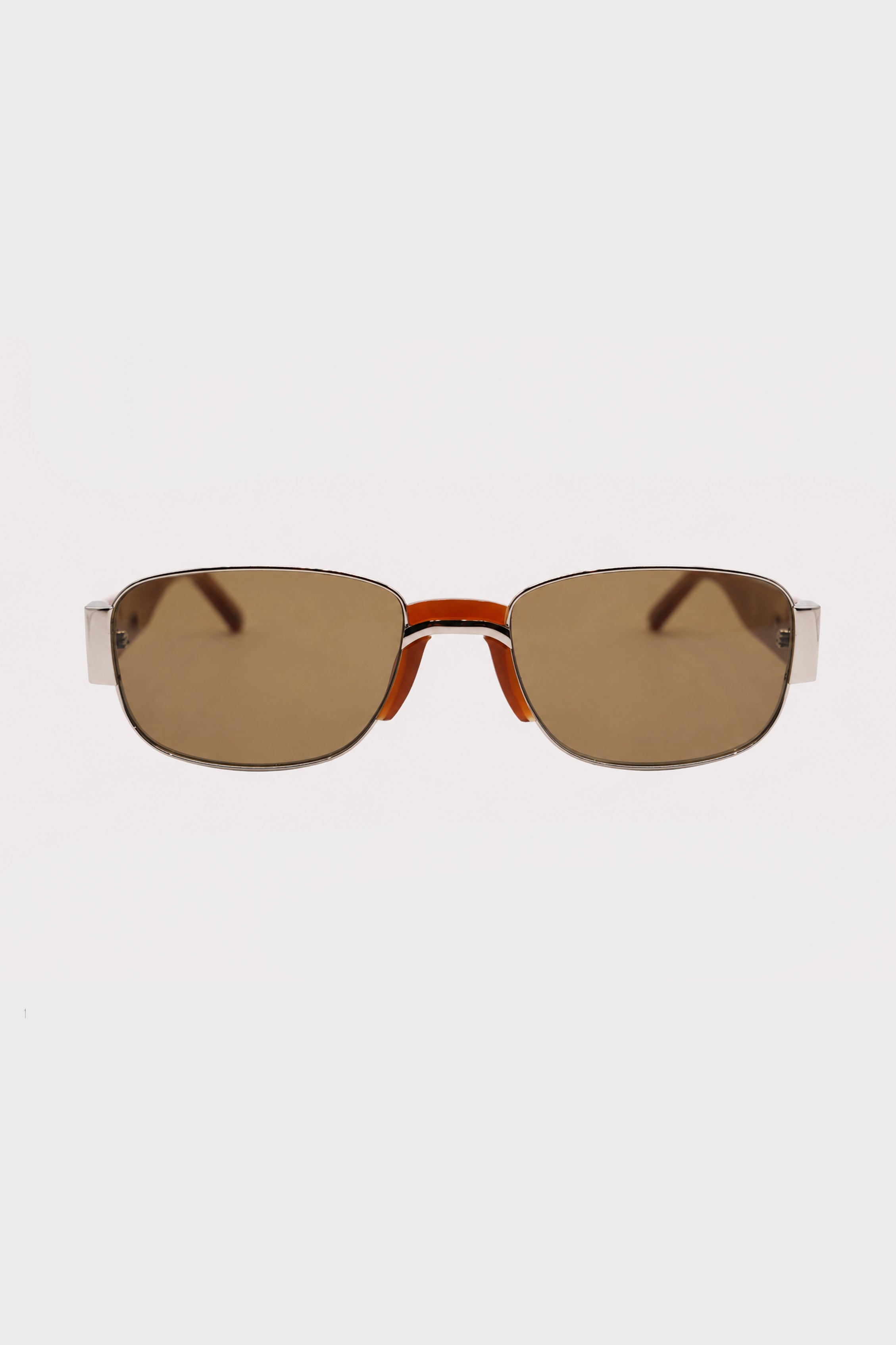 × DRIES VAN NOTEN RECTANGULAR SUNGLASSES SILVER/BROWN