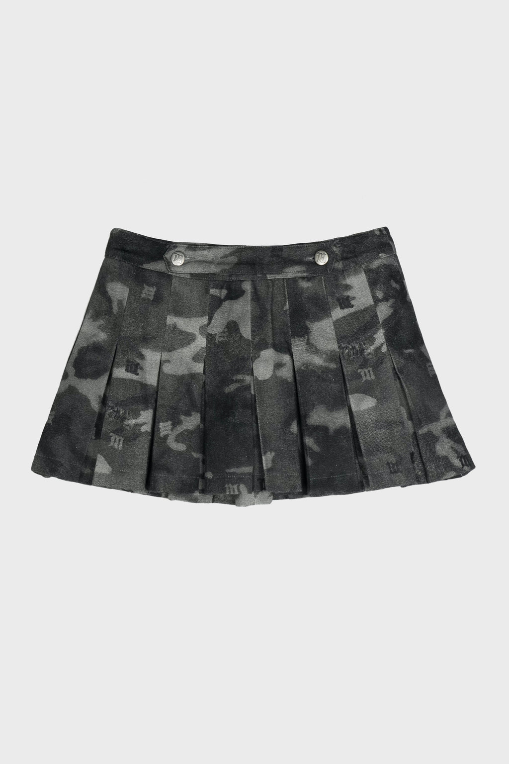CAMO PLEATED MINI SKIRT
