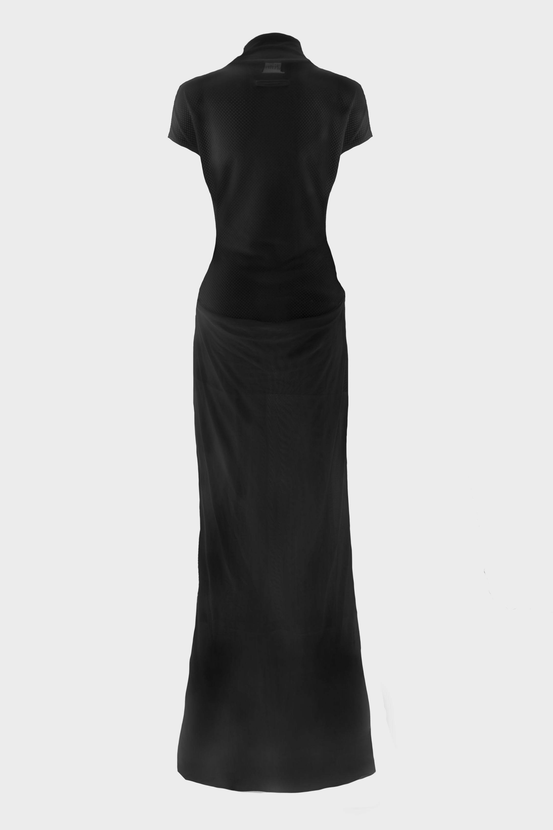 MESH SLEEVELESS LONG DRESS BLACK
