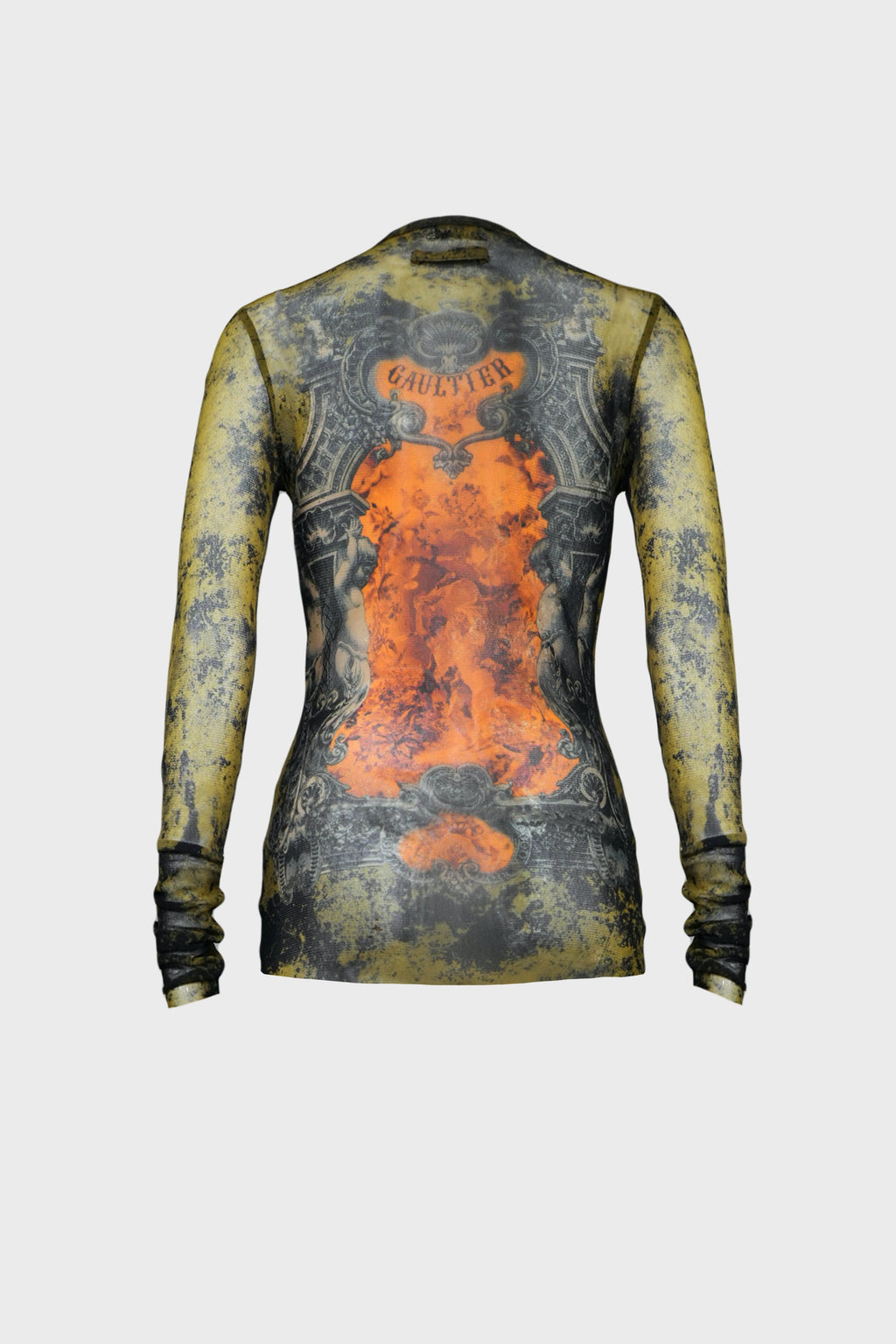 MESH LS TOP "MÉDAILLON" BLACK/KHAKI