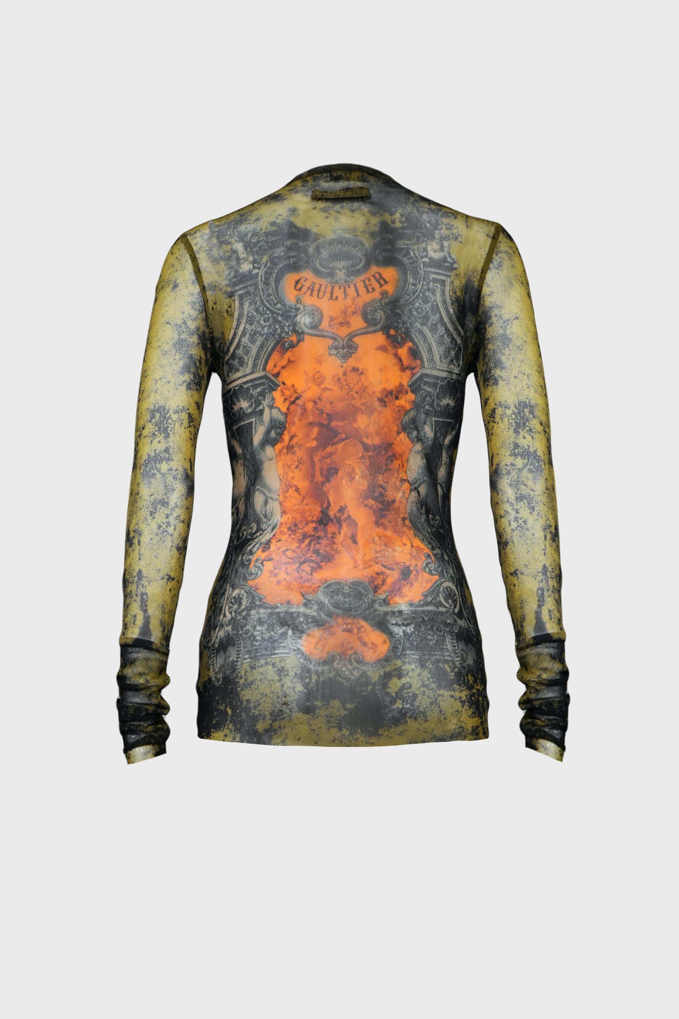 MESH LS TOP "MÉDAILLON" BLACK/KHAKI