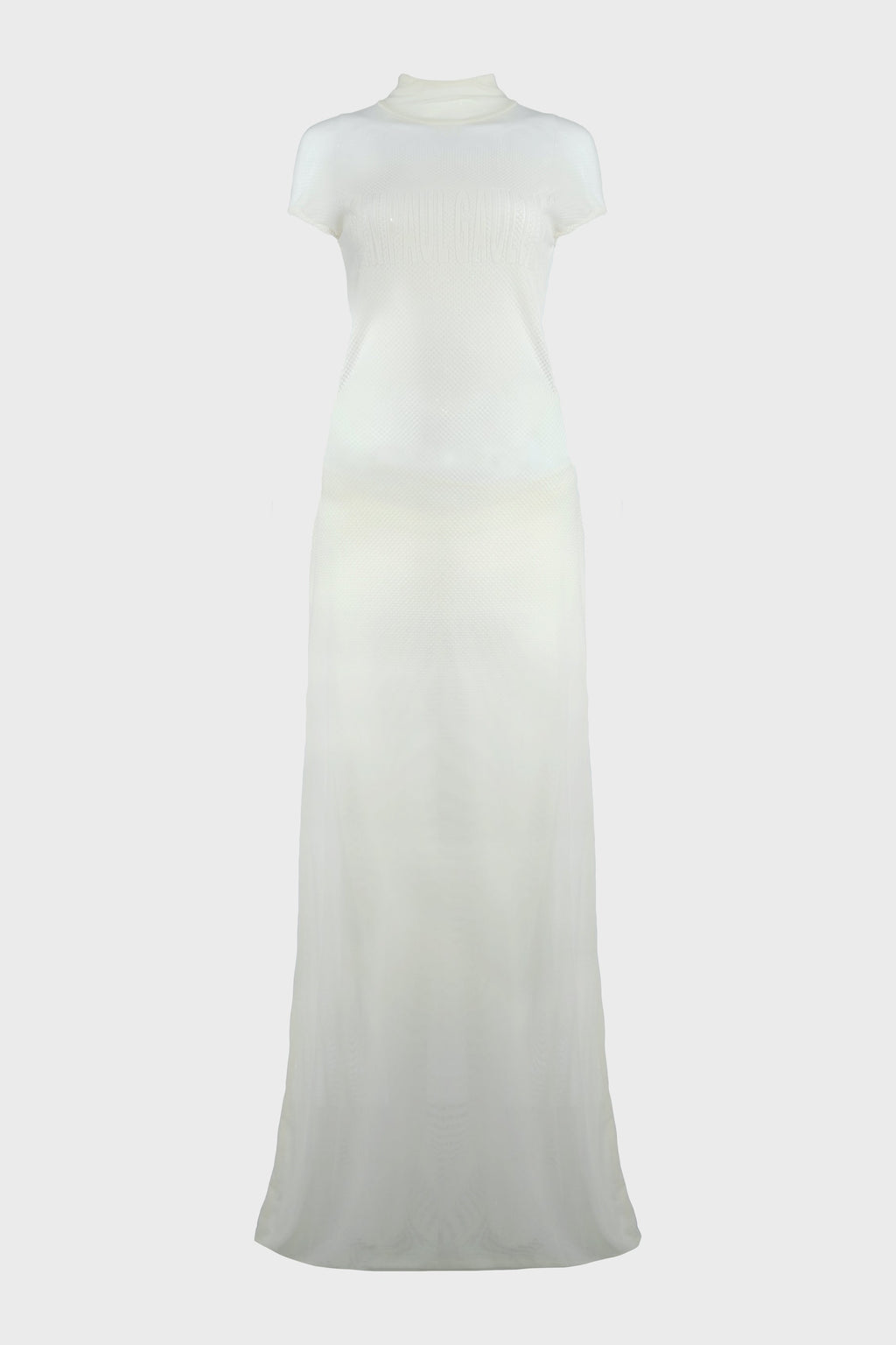 MESH SLEEVELESS LONG DRESS ECRU
