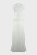MESH SLEEVELESS LONG DRESS ECRU