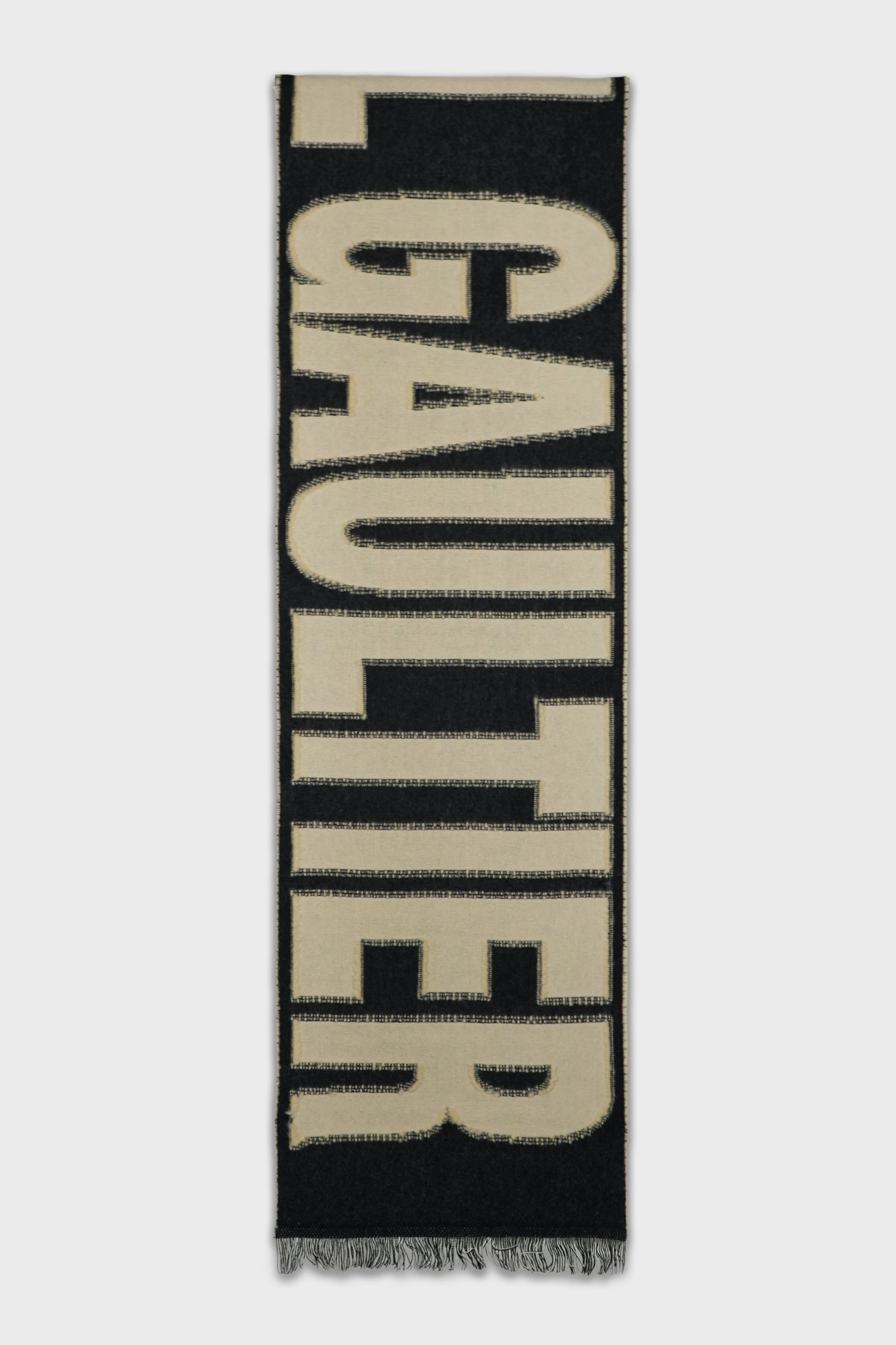 LOGO SCARF ECRU/BLACK