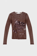 MESH LONG SLEEVES TOP "GAULTIER JACQUARD LABEL"