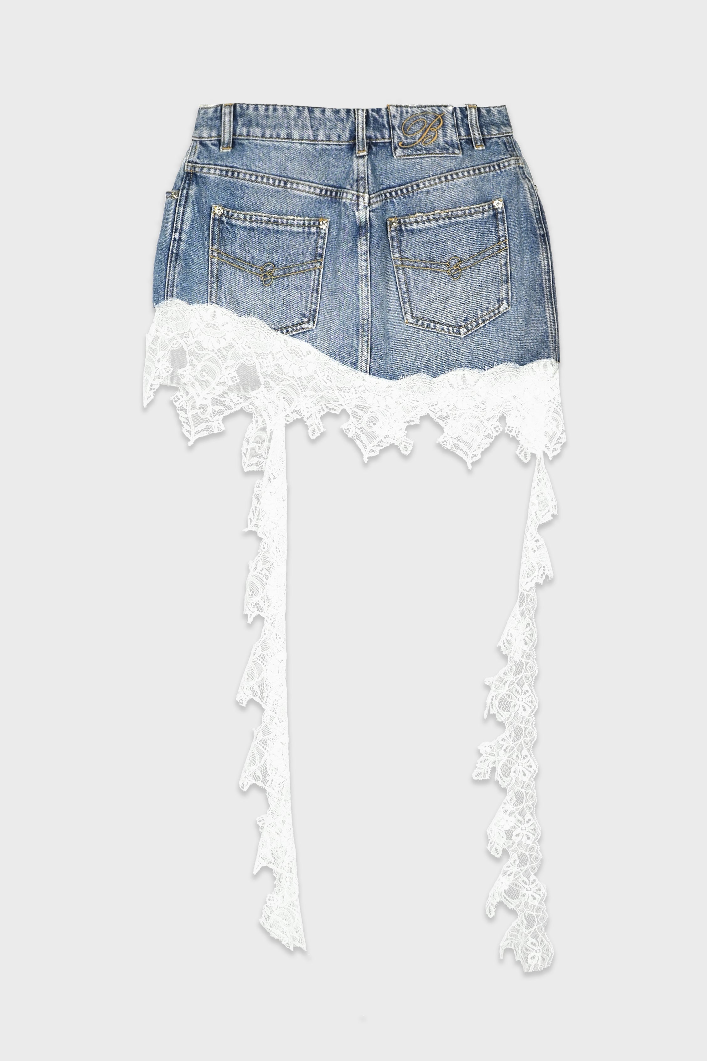 DENIM SKIRT ICE BLUE