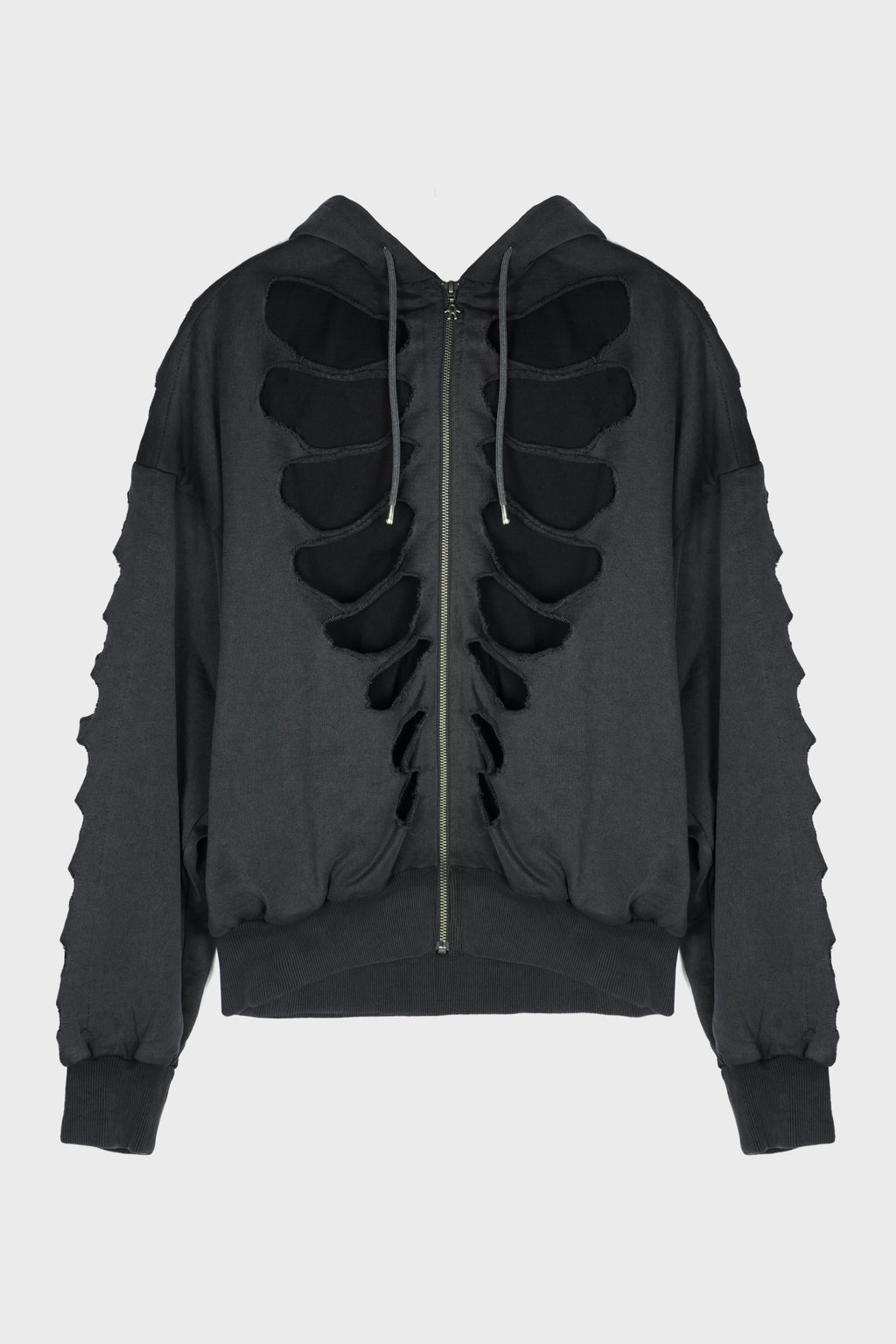 SHOULDERLESS HOODIE CUT AV-LOGO BLACK